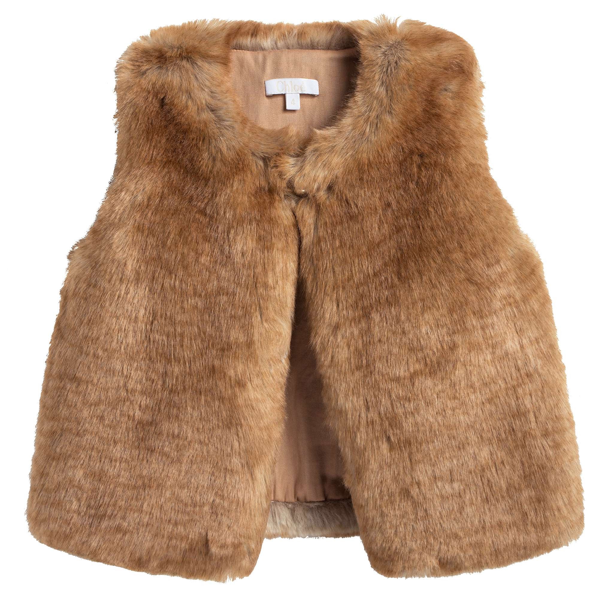 Girls Synthetic Fur Gilet