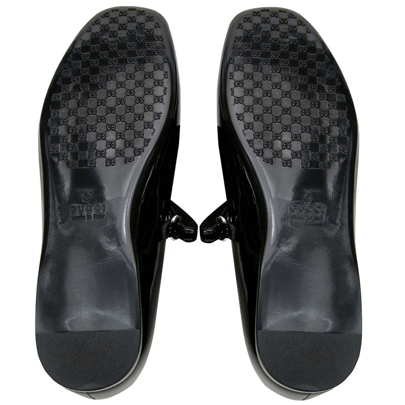 Girls Black Patent Leather Horsebit Shoes