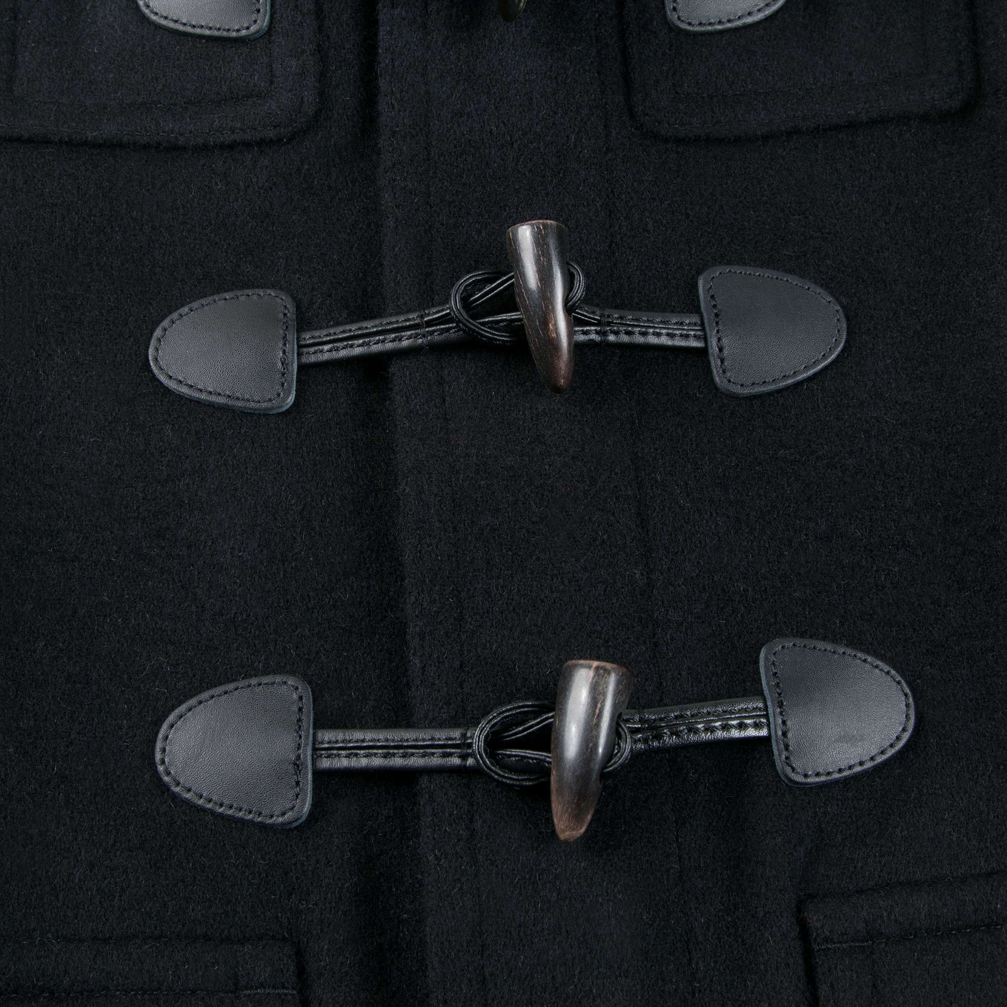 Girls  Black   Wool Duffle Coat