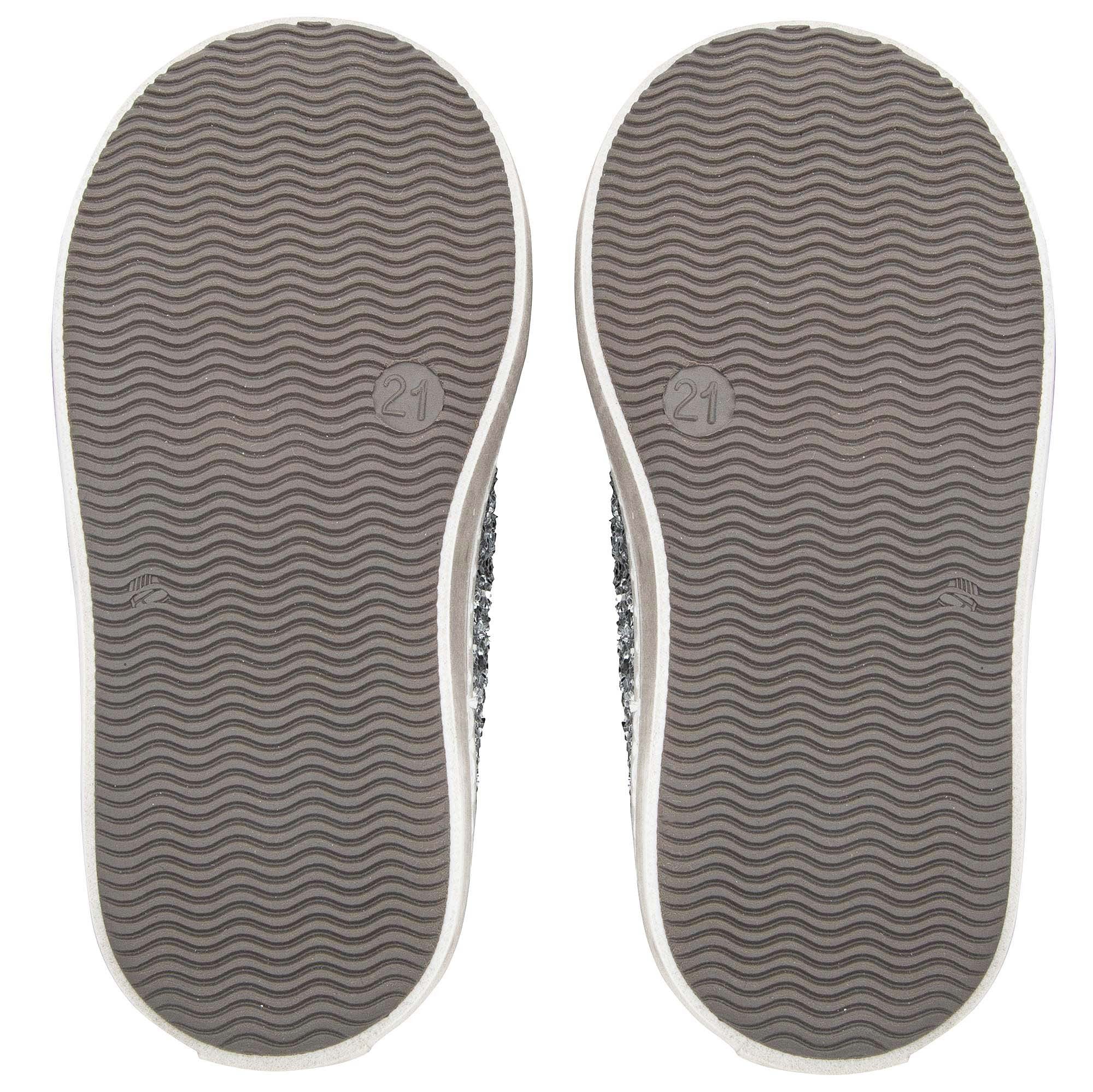 Girls Silver Mirror Leather Trainer