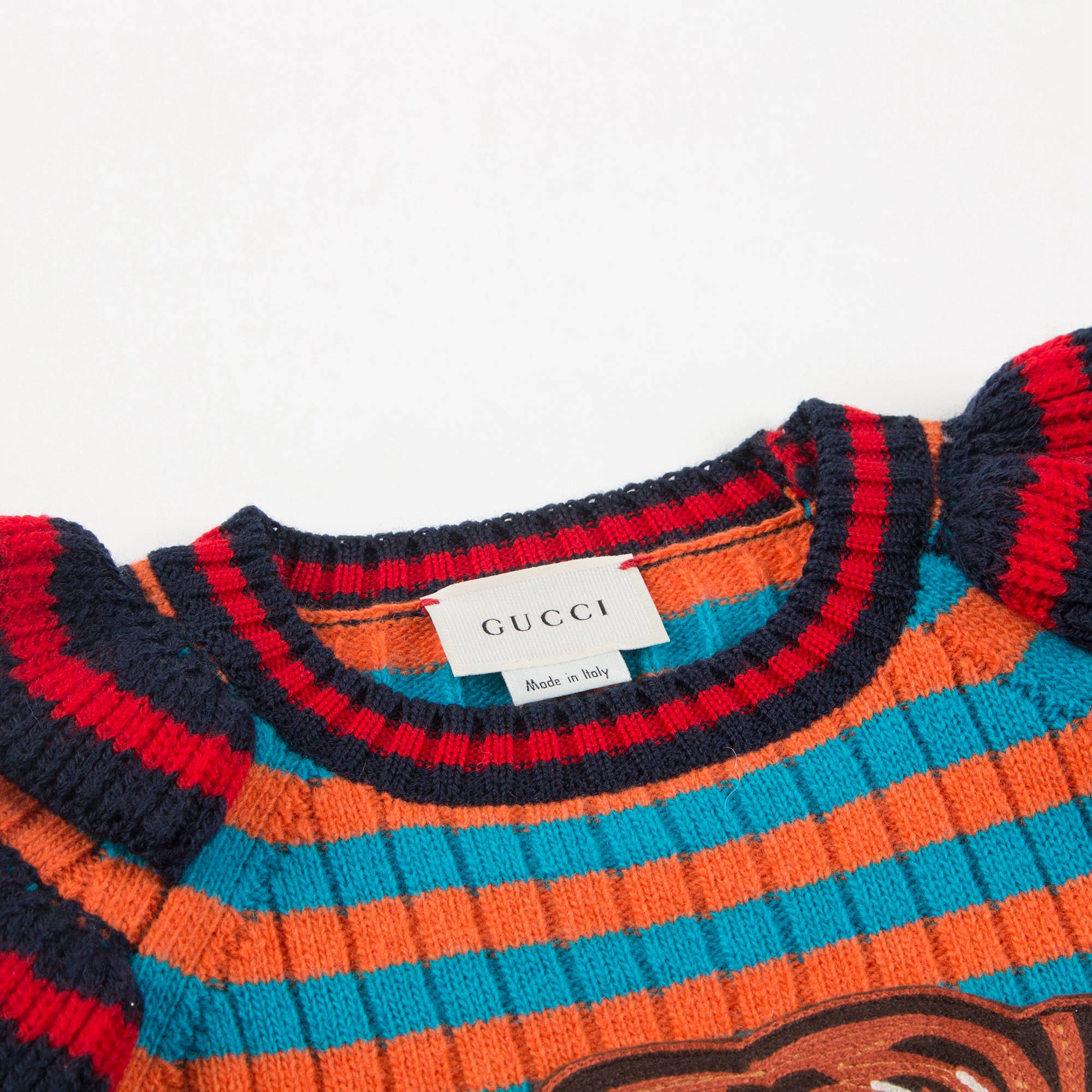 Girls Orange  Striped  Wool  Sweatshirt