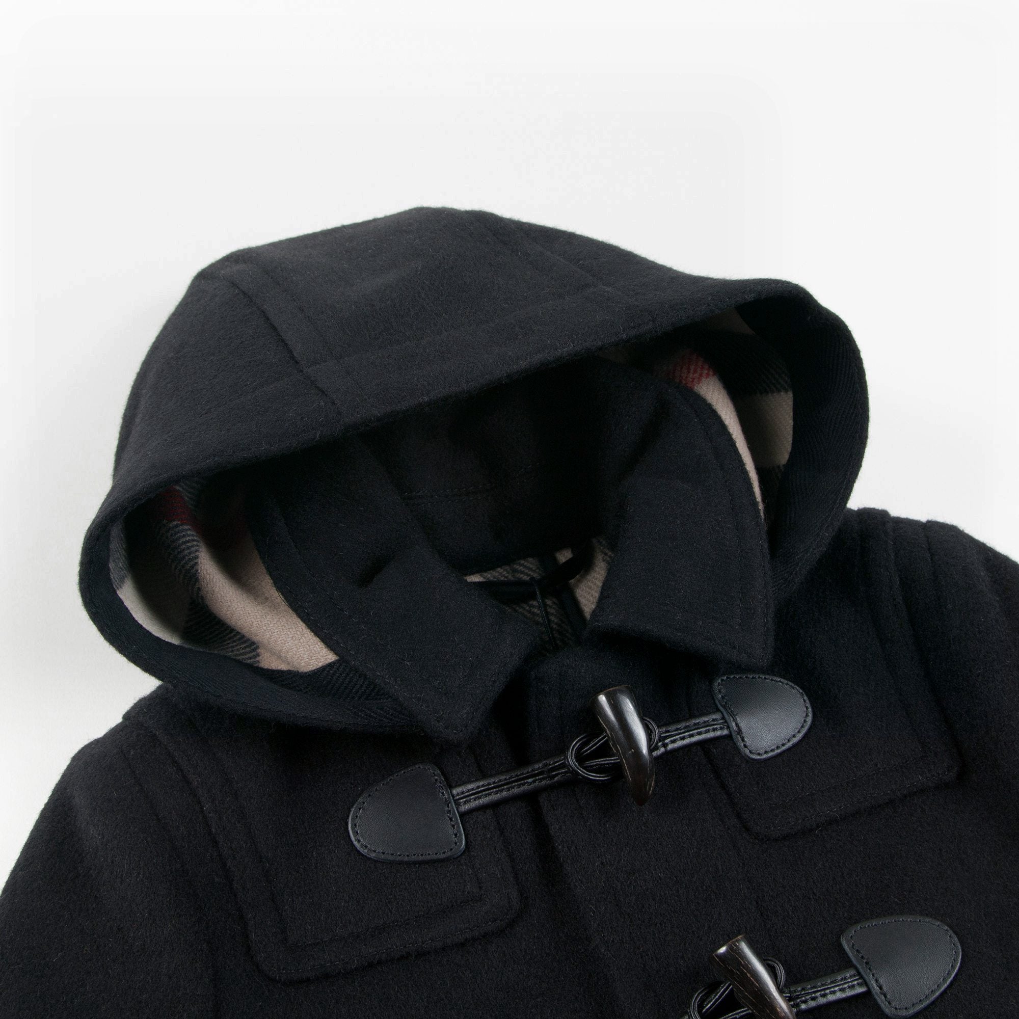 Girls  Black   Wool Duffle Coat