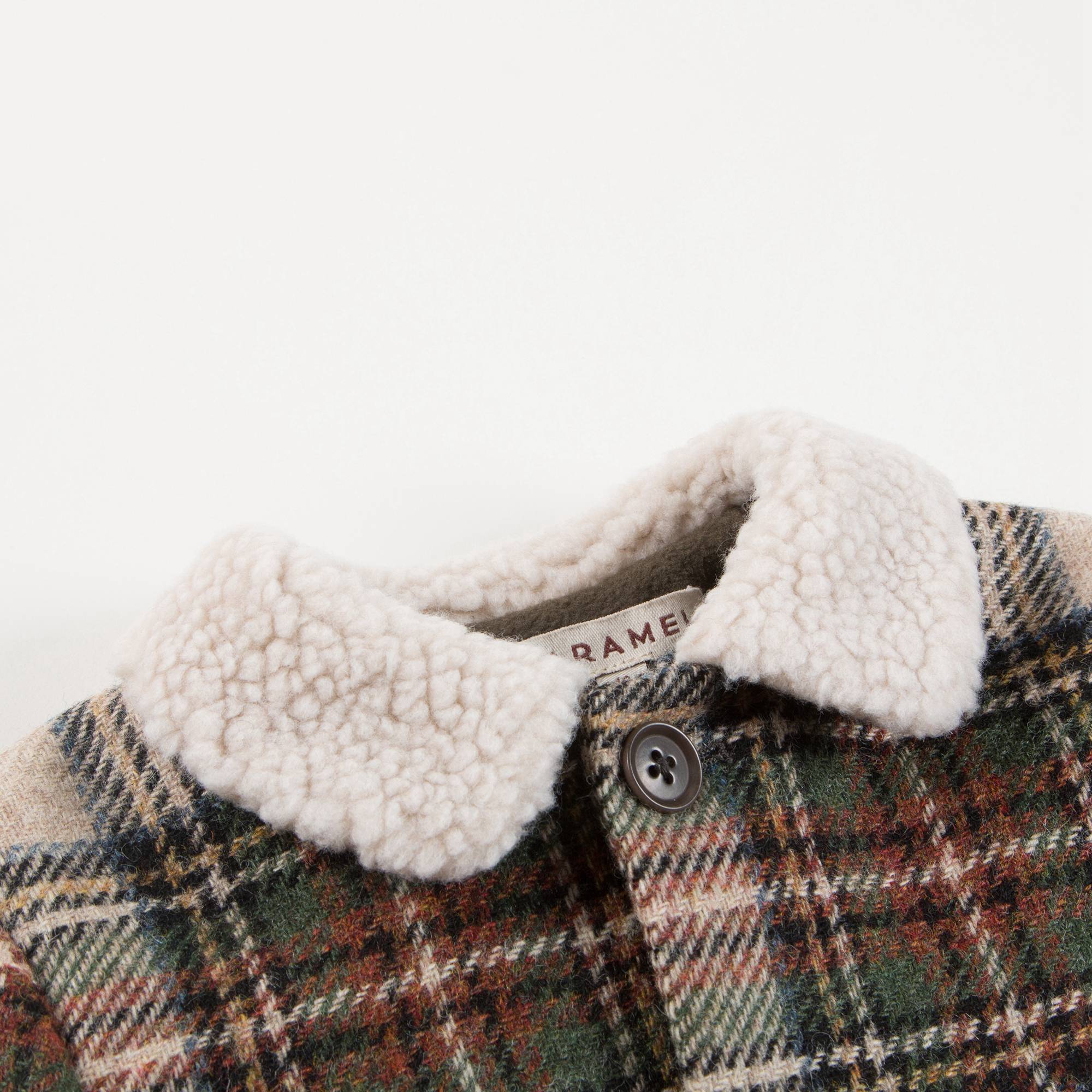 Baby Beige Check  Wool  Coat