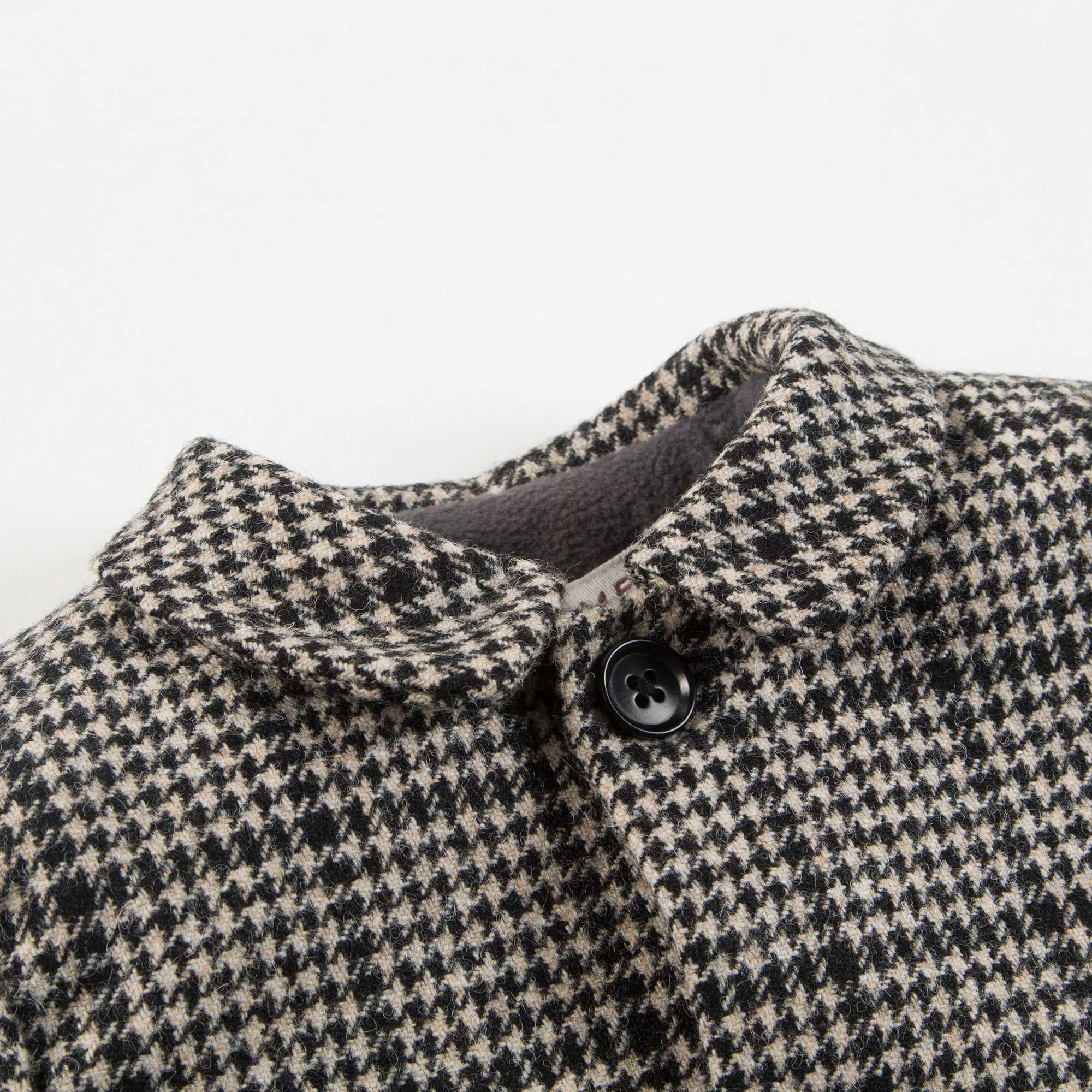 Baby Black Houndstooth  Wool  Coat