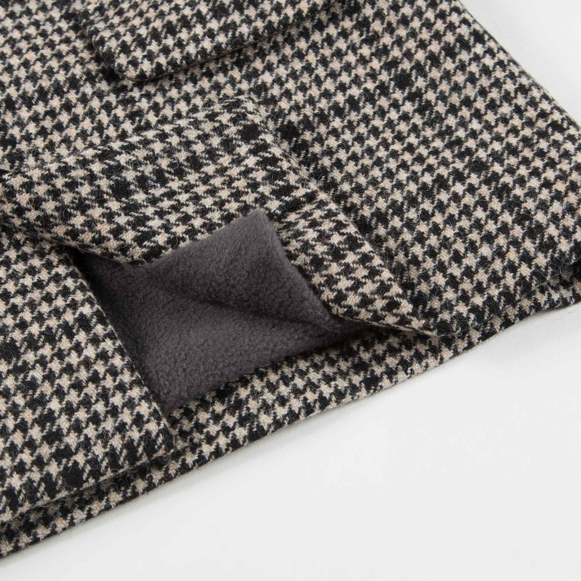Baby Black Houndstooth  Wool  Coat
