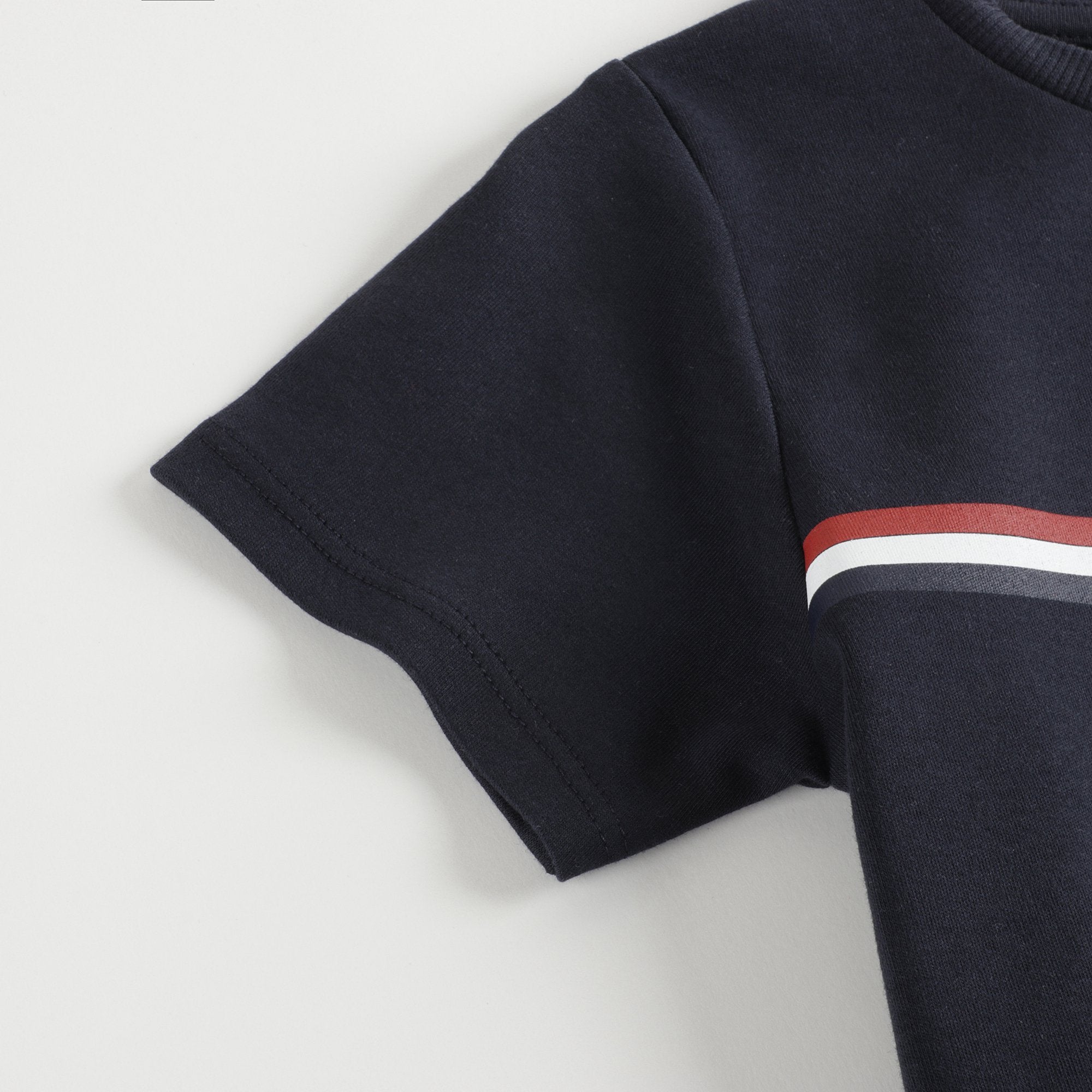 Baby Boys & Girls Navy Cotton T-Shirt