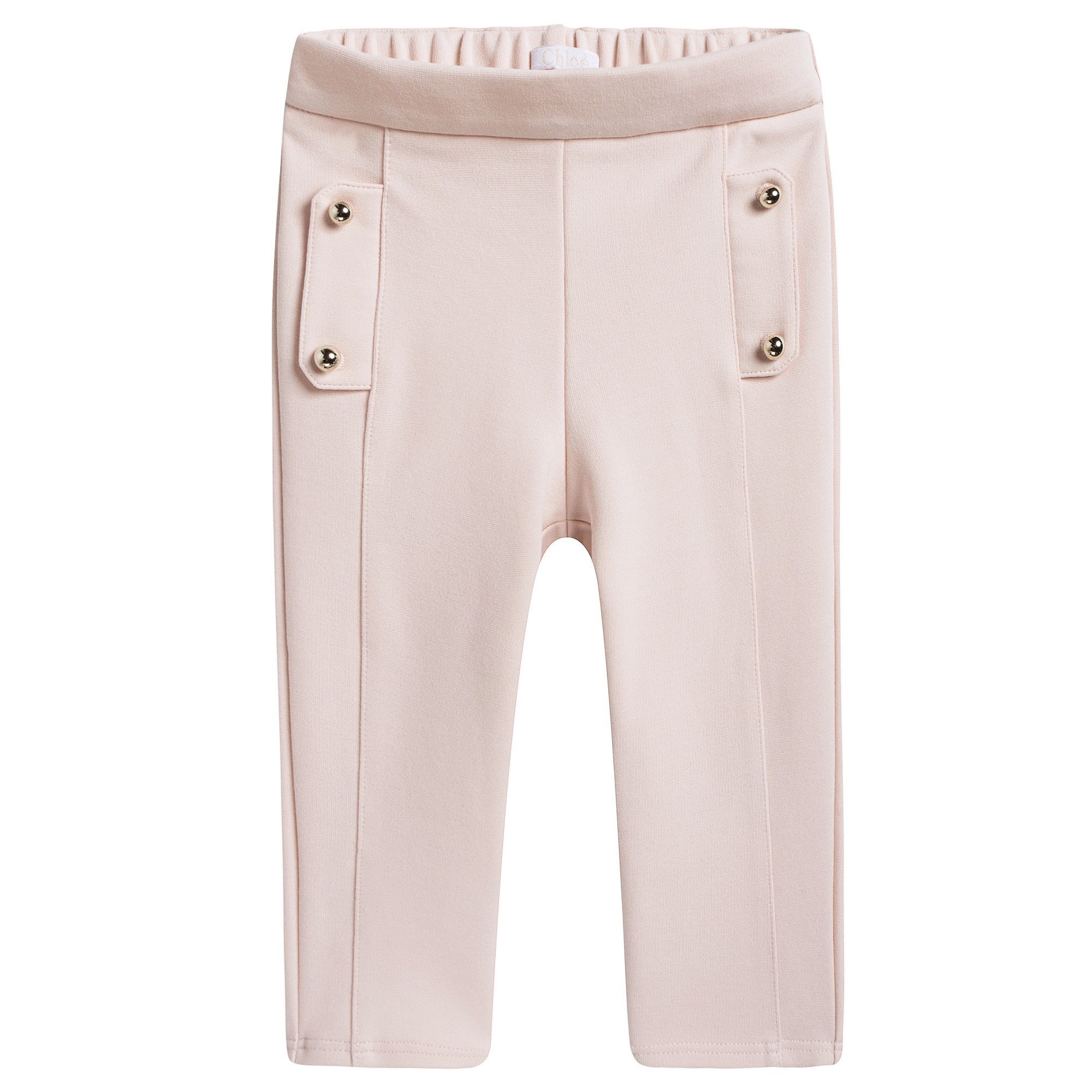 Baby Girls Pink Milano Trousers With Buttons Trim