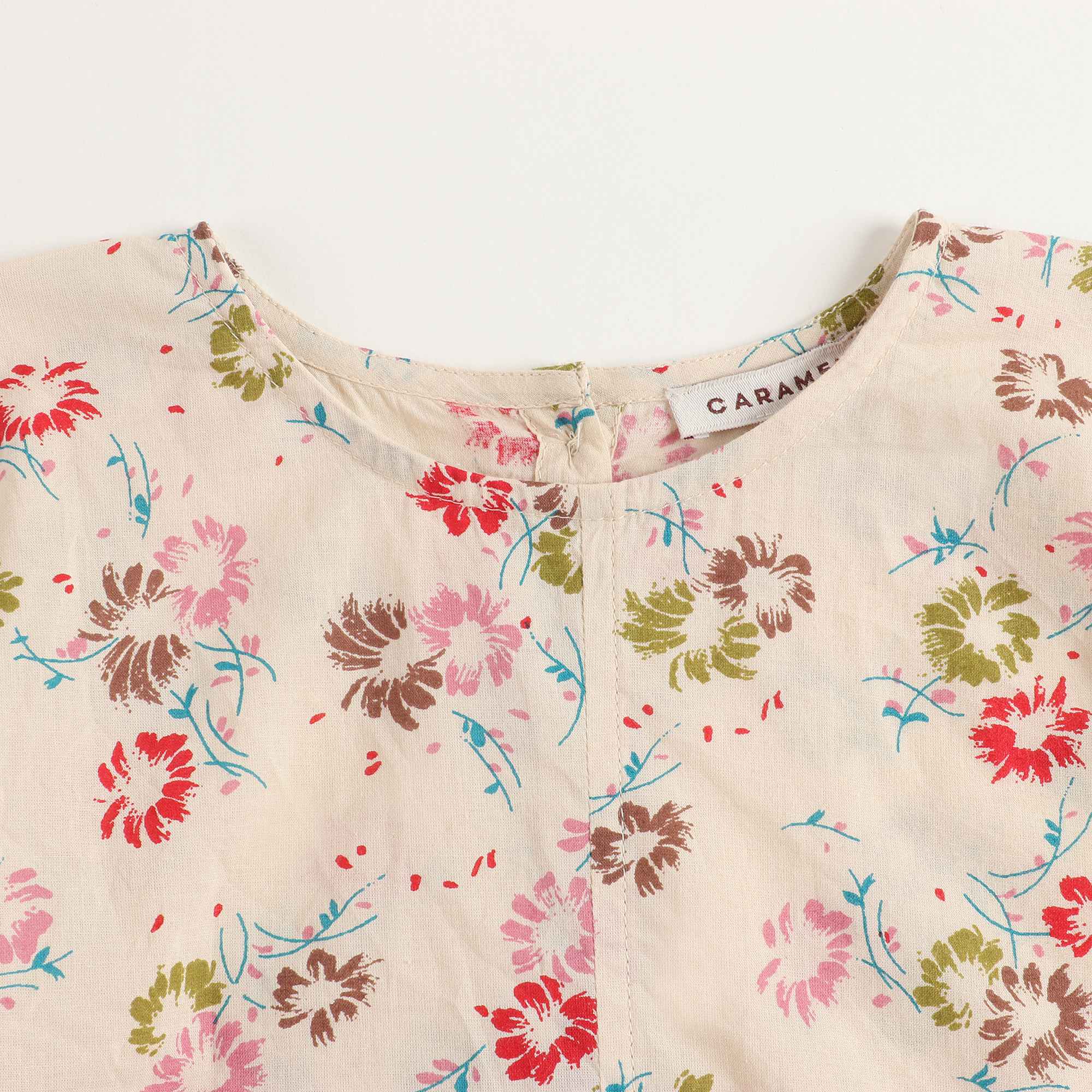 Girls Flowers Print Cotton Top