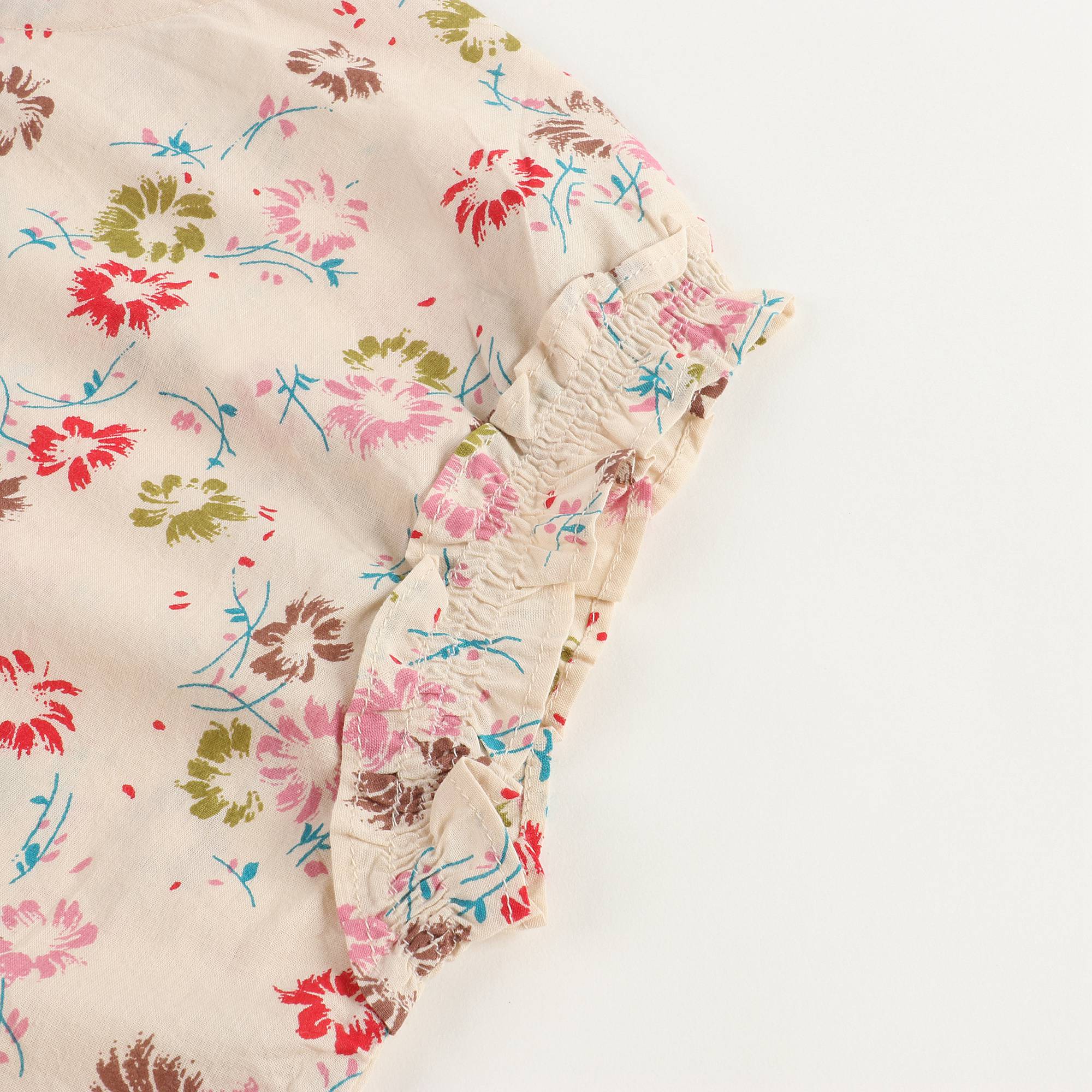 Girls Flowers Print Cotton Top