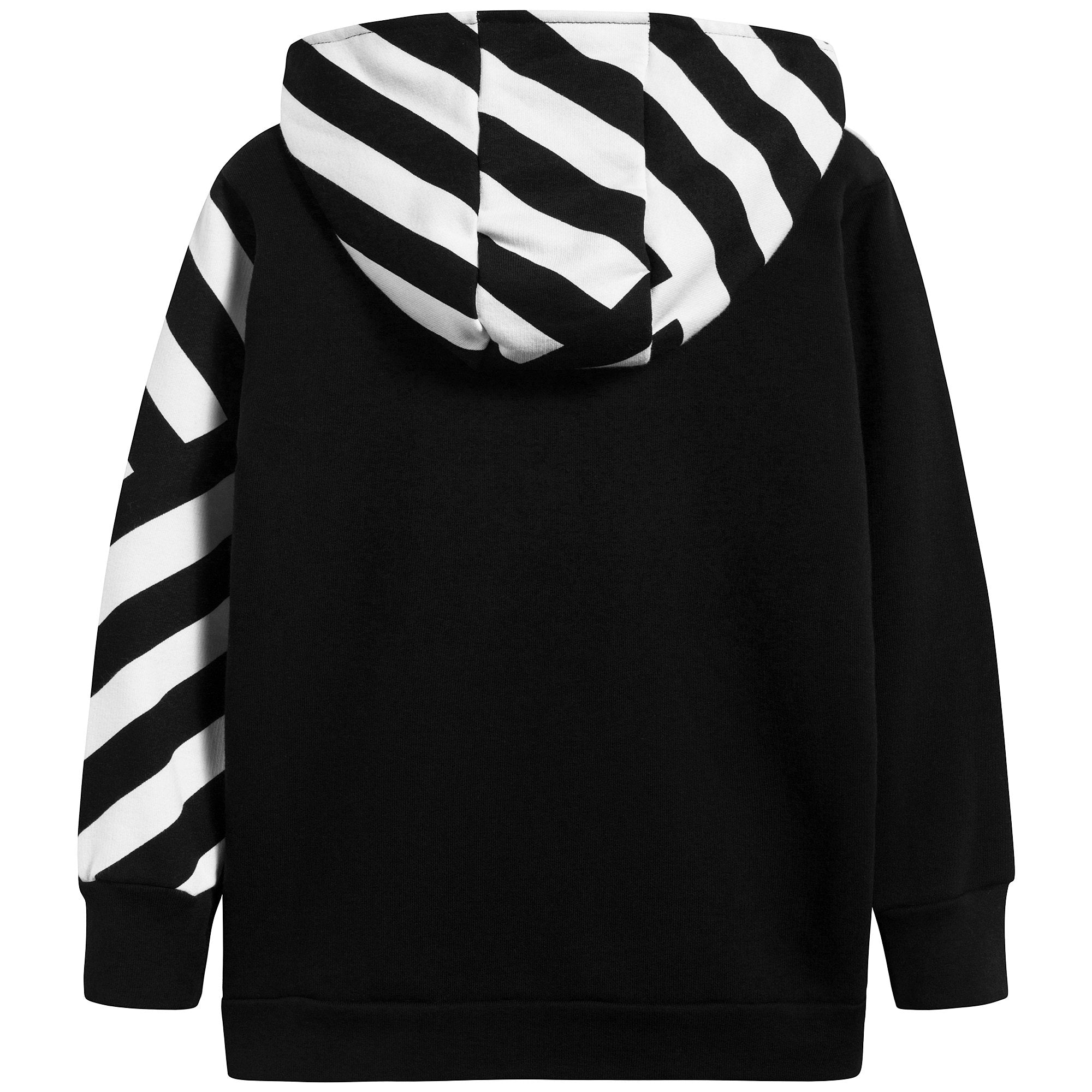 Boys Black Part Striped Cotton Sweatshirt