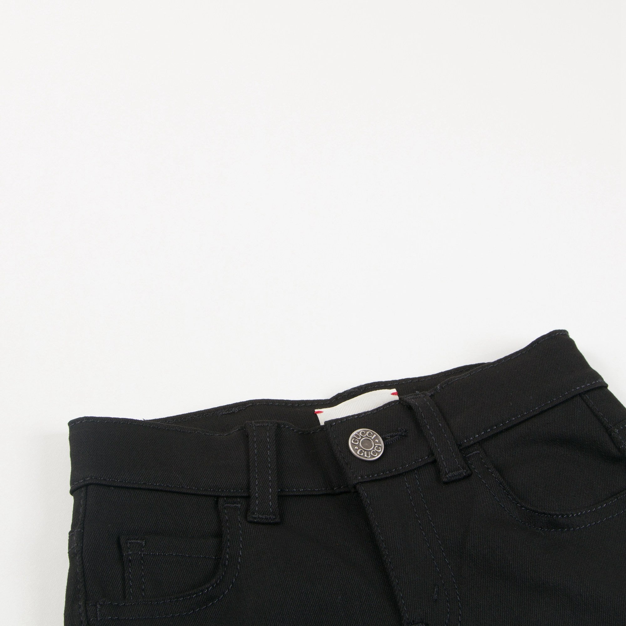 Girls Black Cotton Denim Ttousers