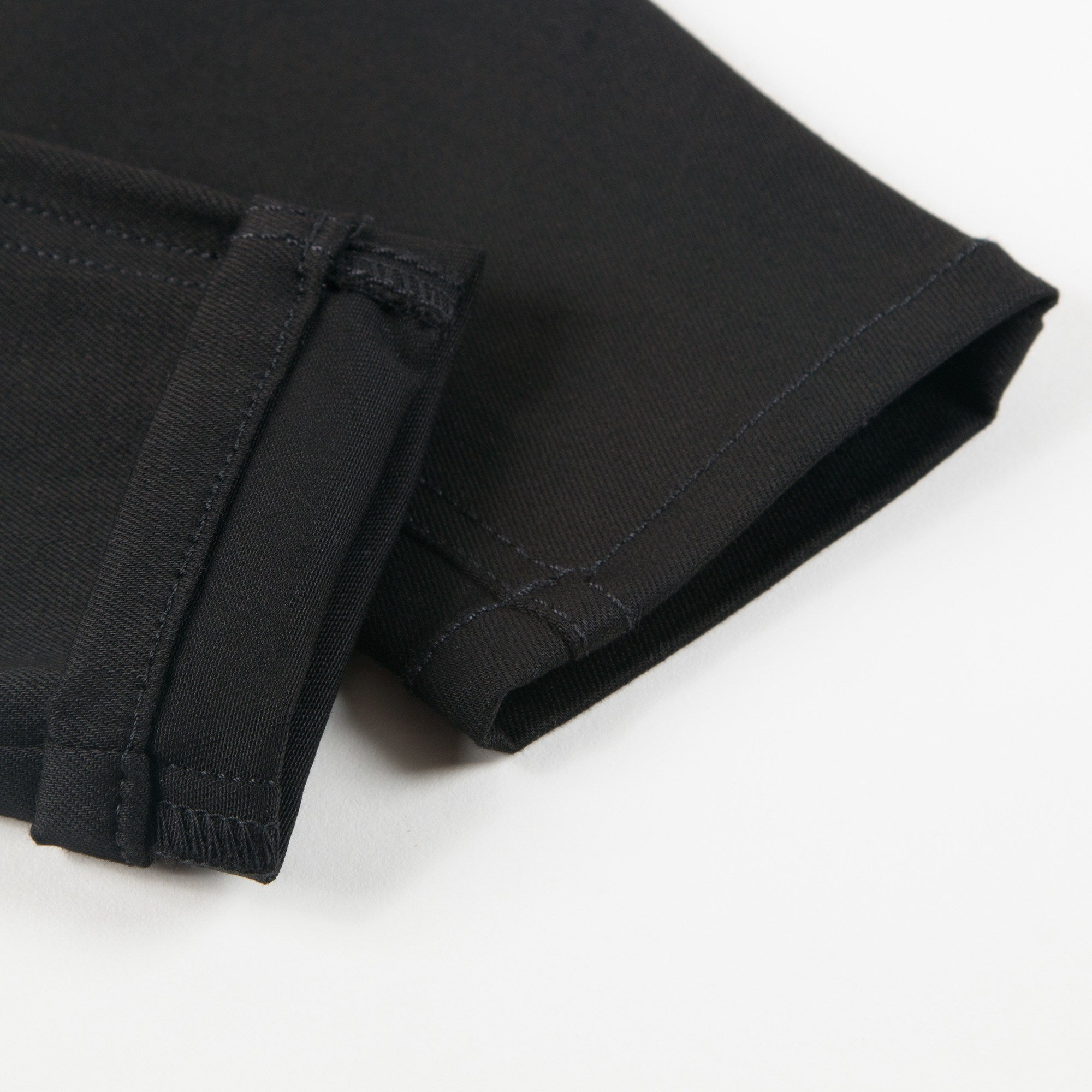 Girls Black Cotton Denim Ttousers