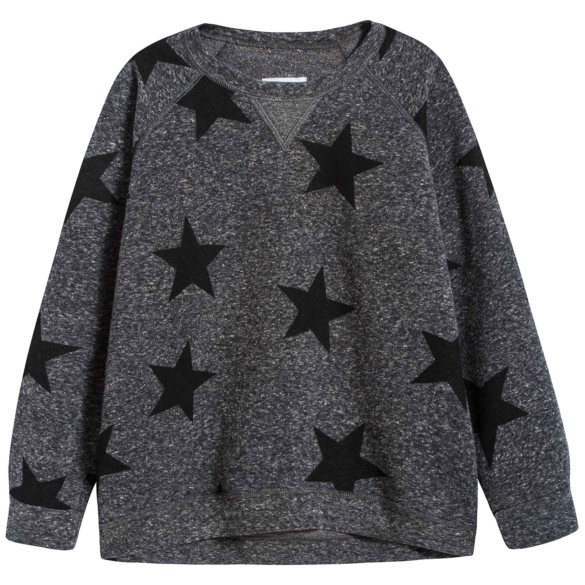 Girls Charcoal Star Sweatshirt