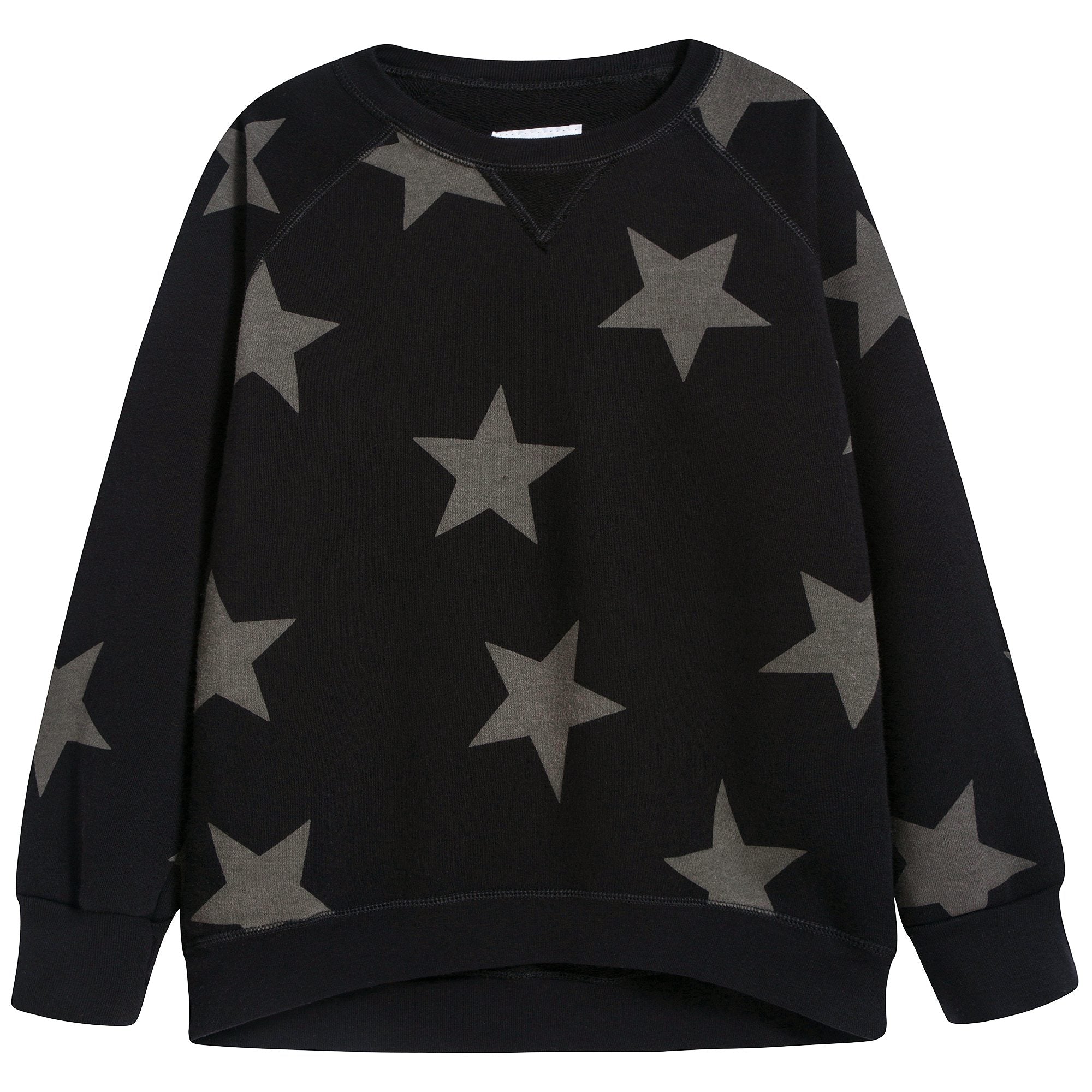 Boys Black Cotton Star Sweatshirt