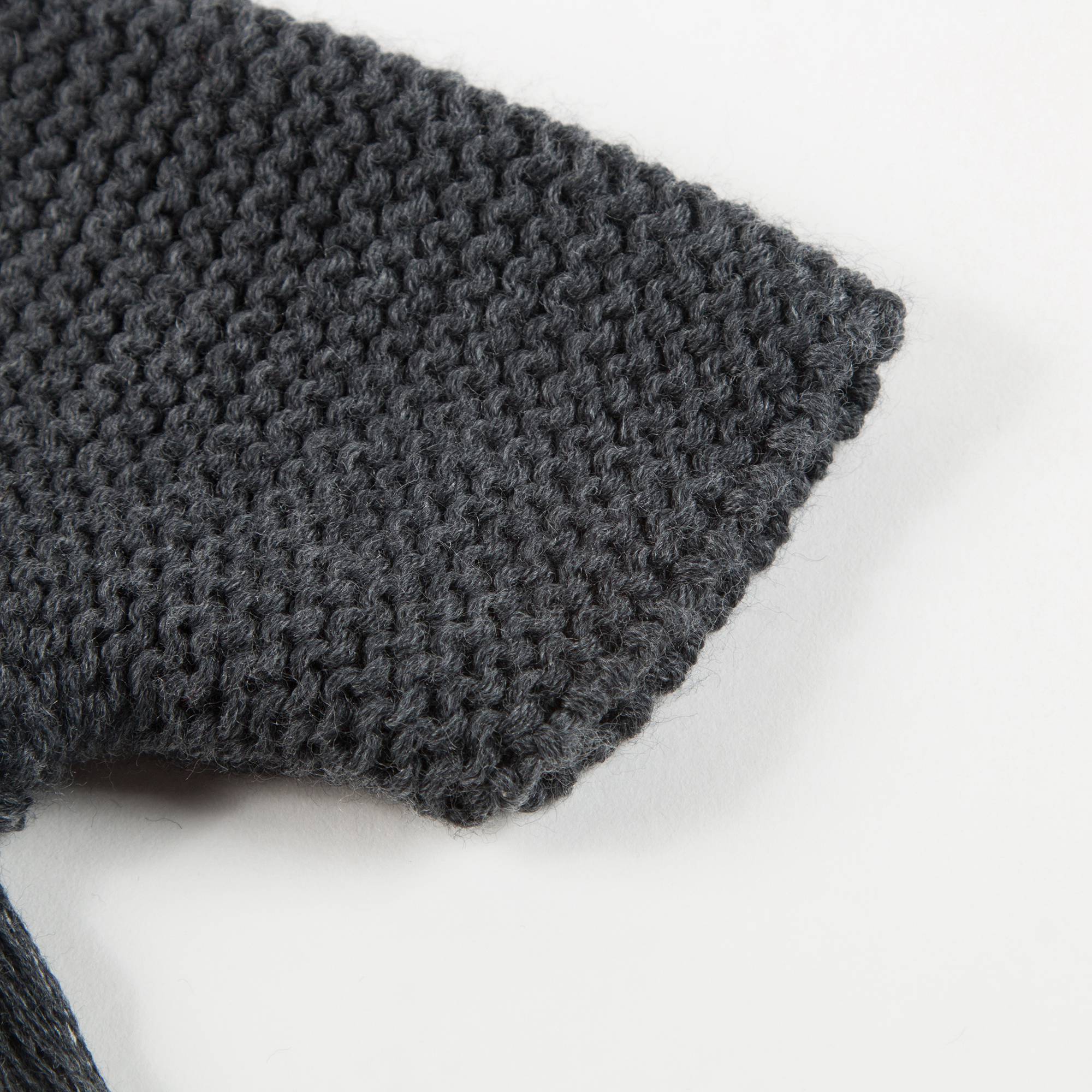 Baby Girls & Girls Wool knitted Grey  Poncho