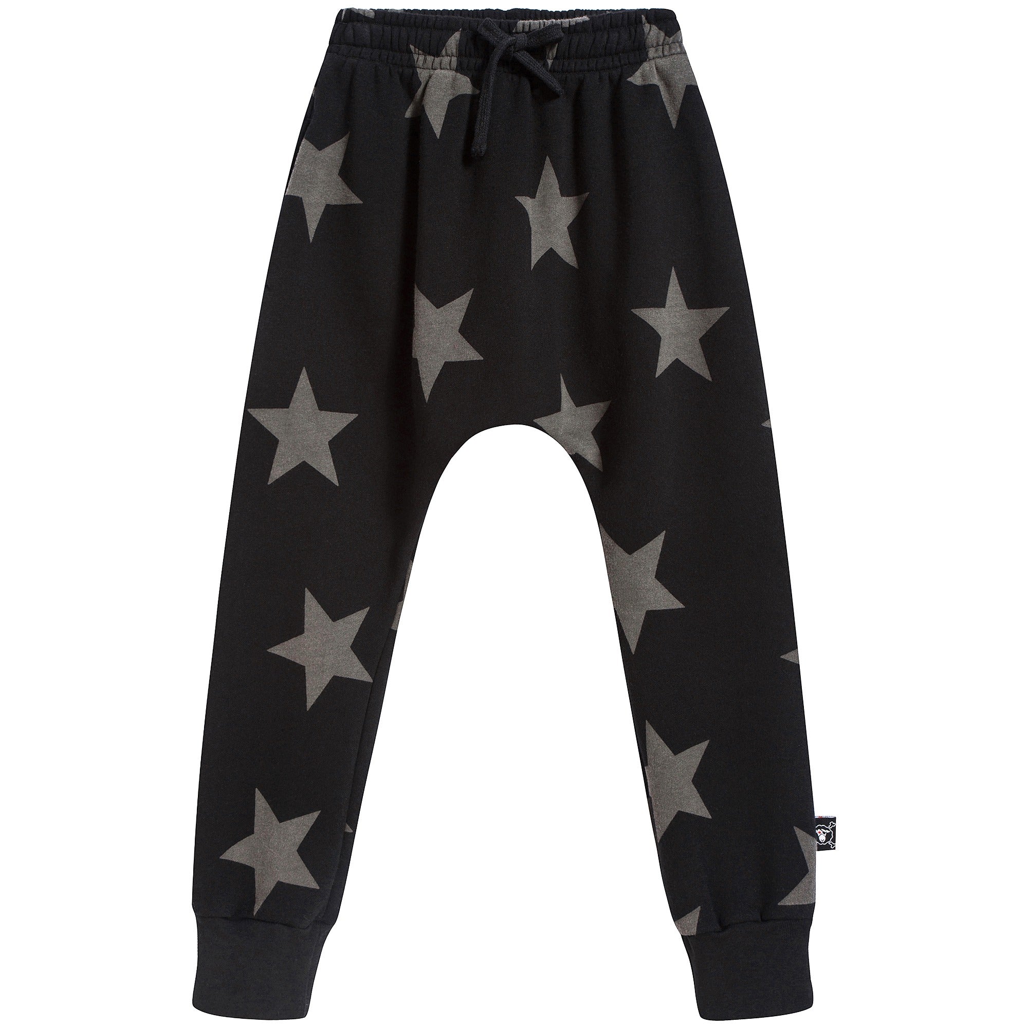 Boys & Girls Black Cotton Star Trousers