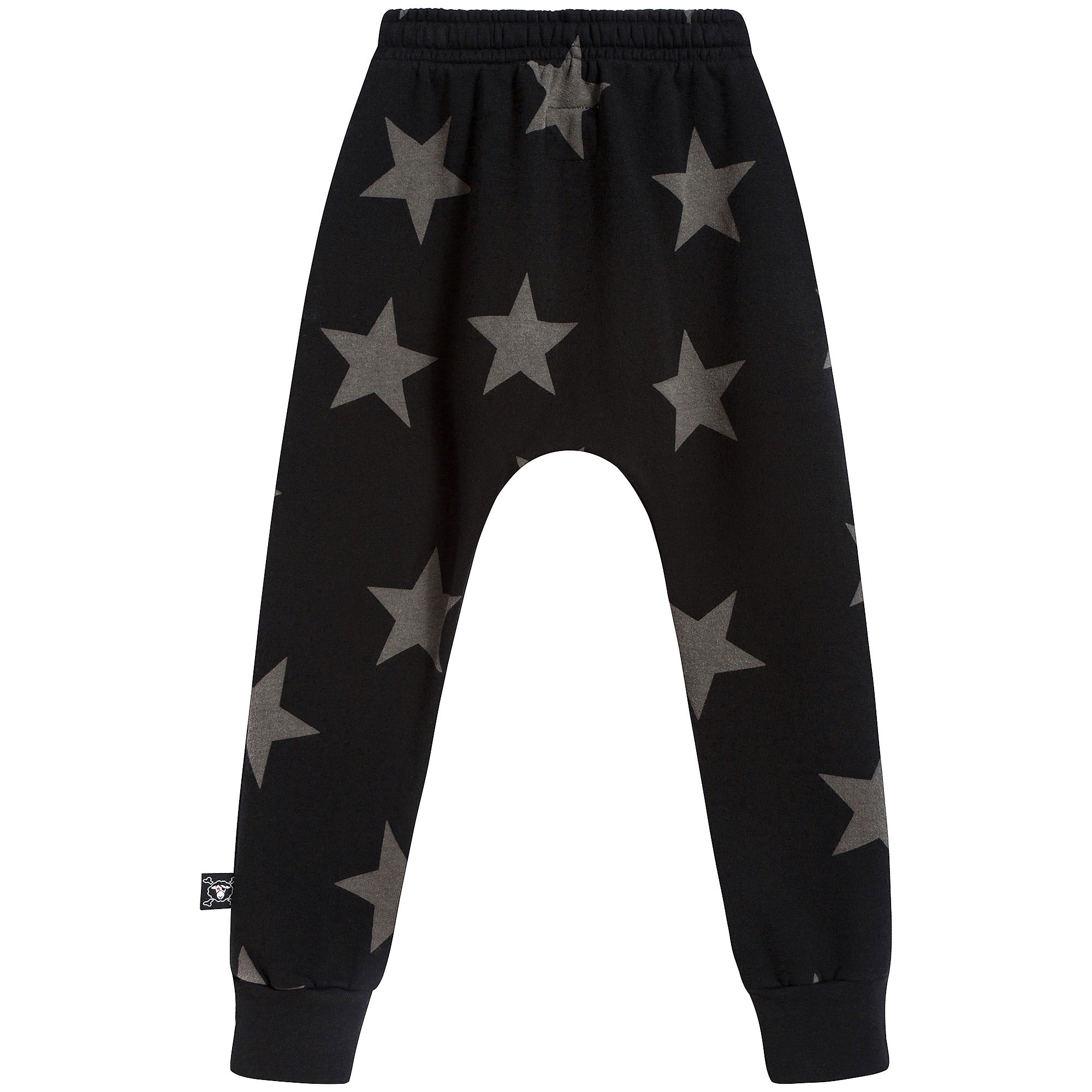 Boys & Girls Black Cotton Star Trousers