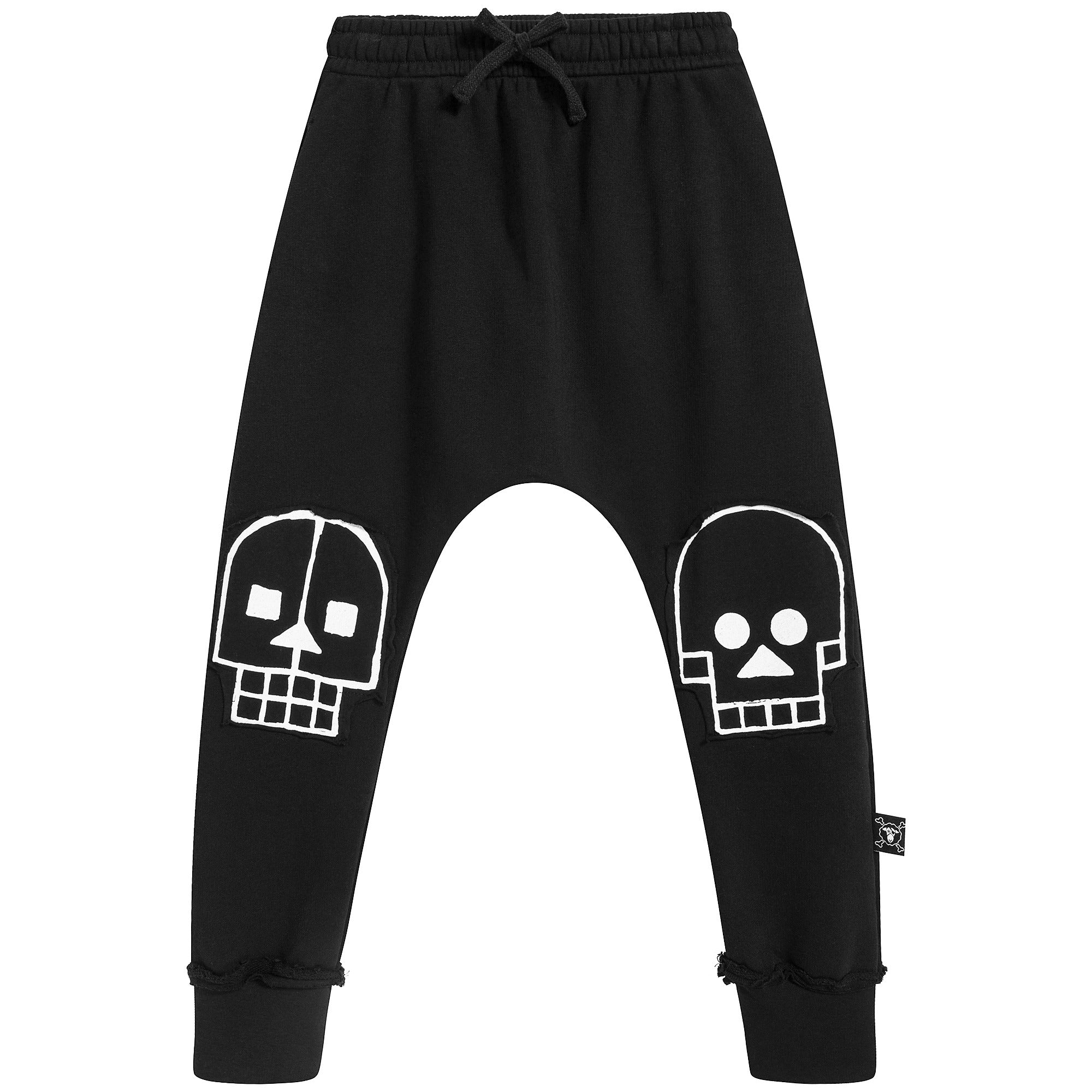 Baby Boys Black Skull Cotton Trousers