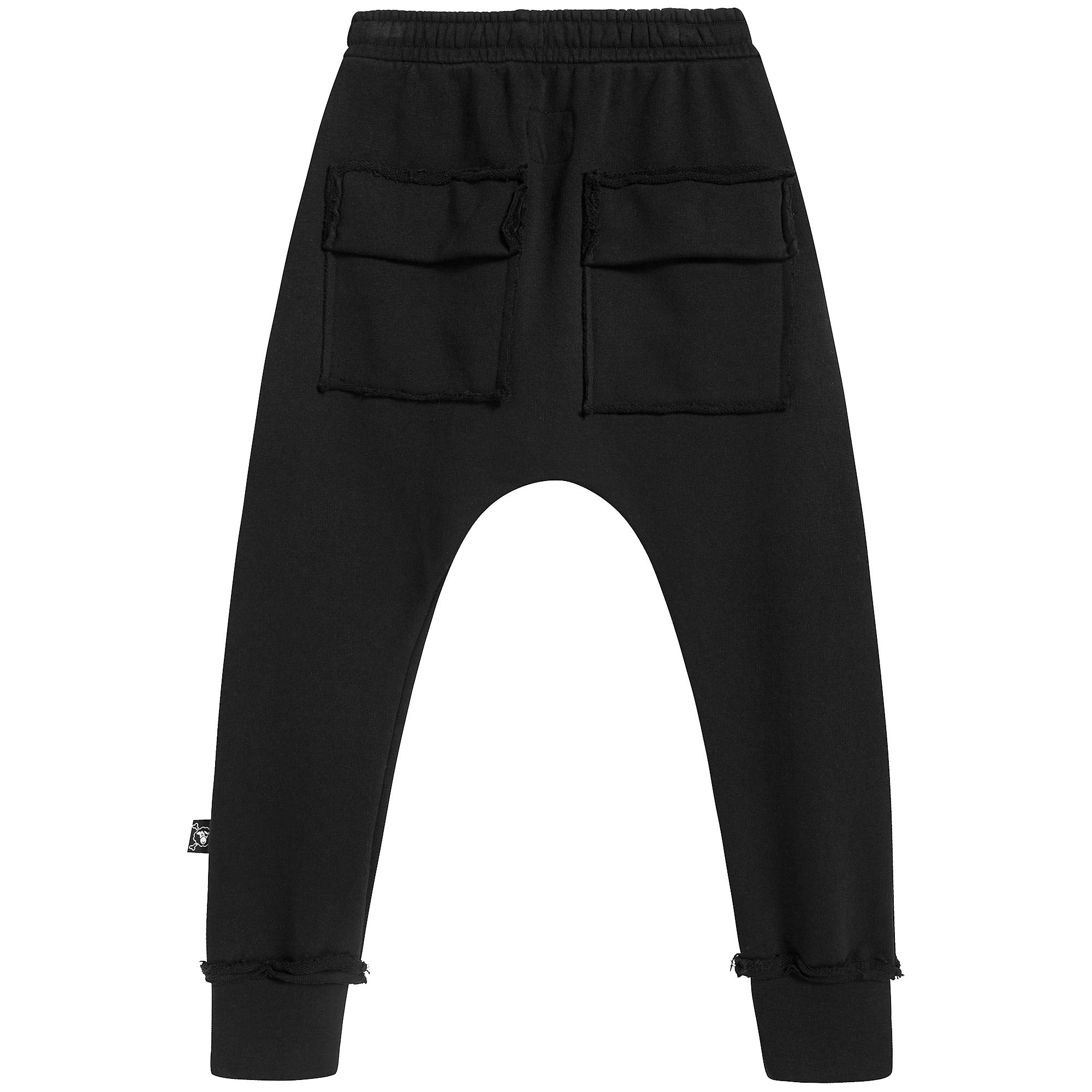 Baby Boys Black Skull Cotton Trousers