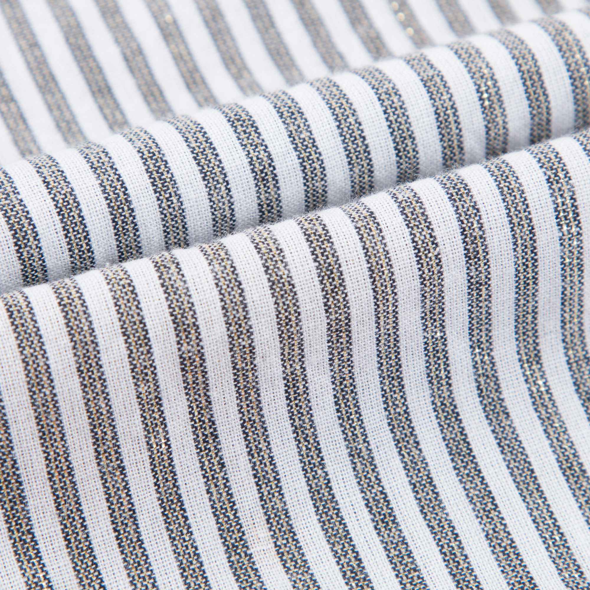 Baby Grey & off white Stripes Gold  Cotton Shirts