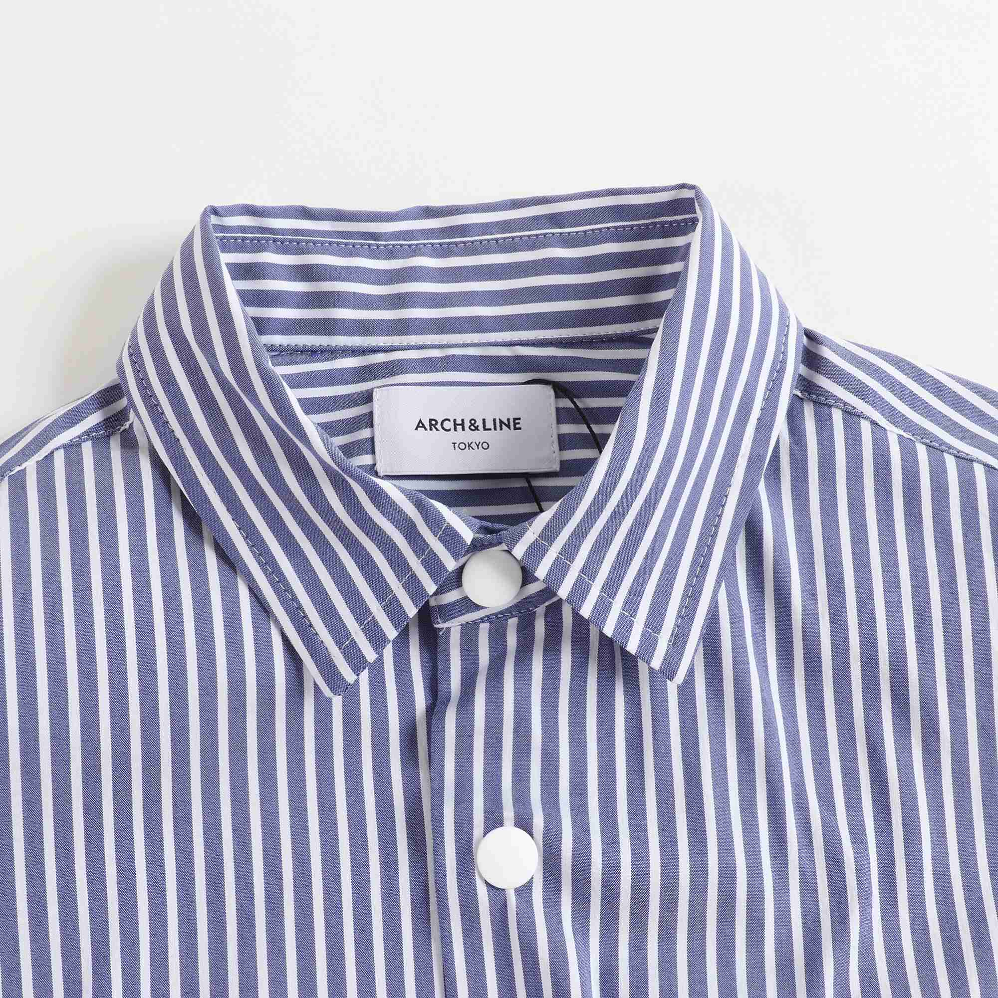Girls Blue Striped Cotton Shirt