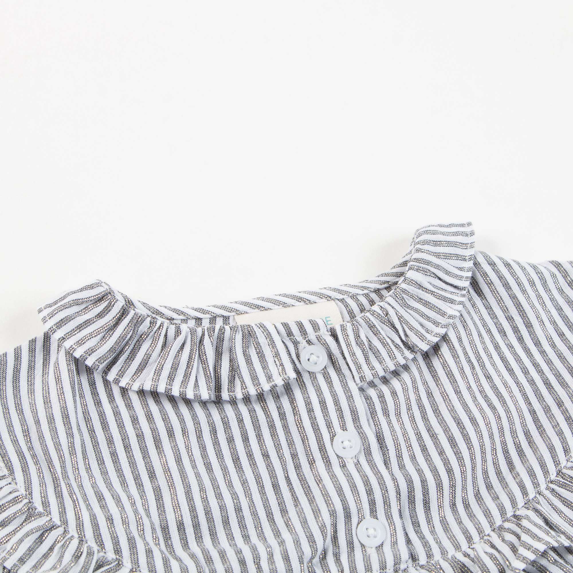 Girls Grey Stripes Cotton Shirt