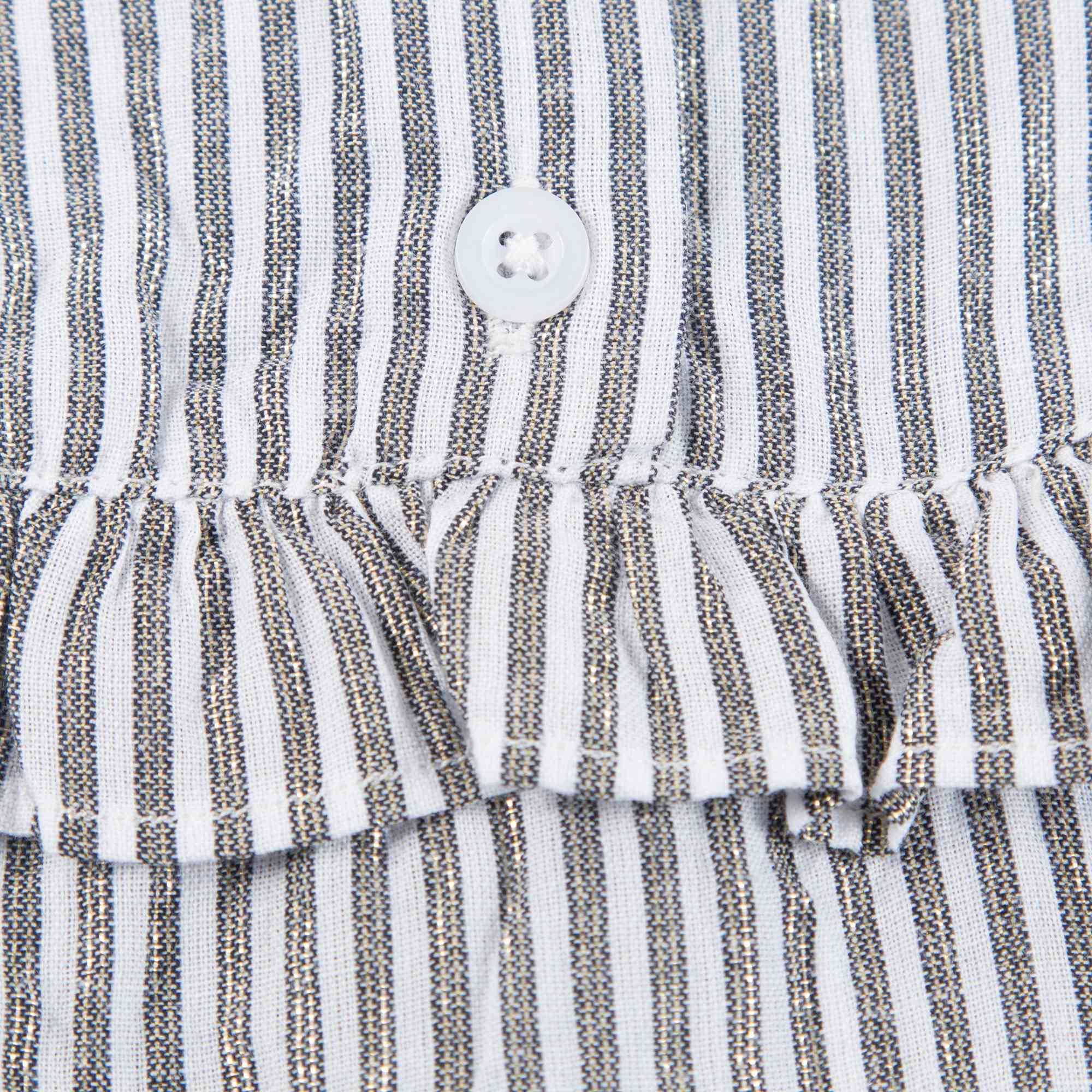 Girls Grey Stripes Cotton Shirt