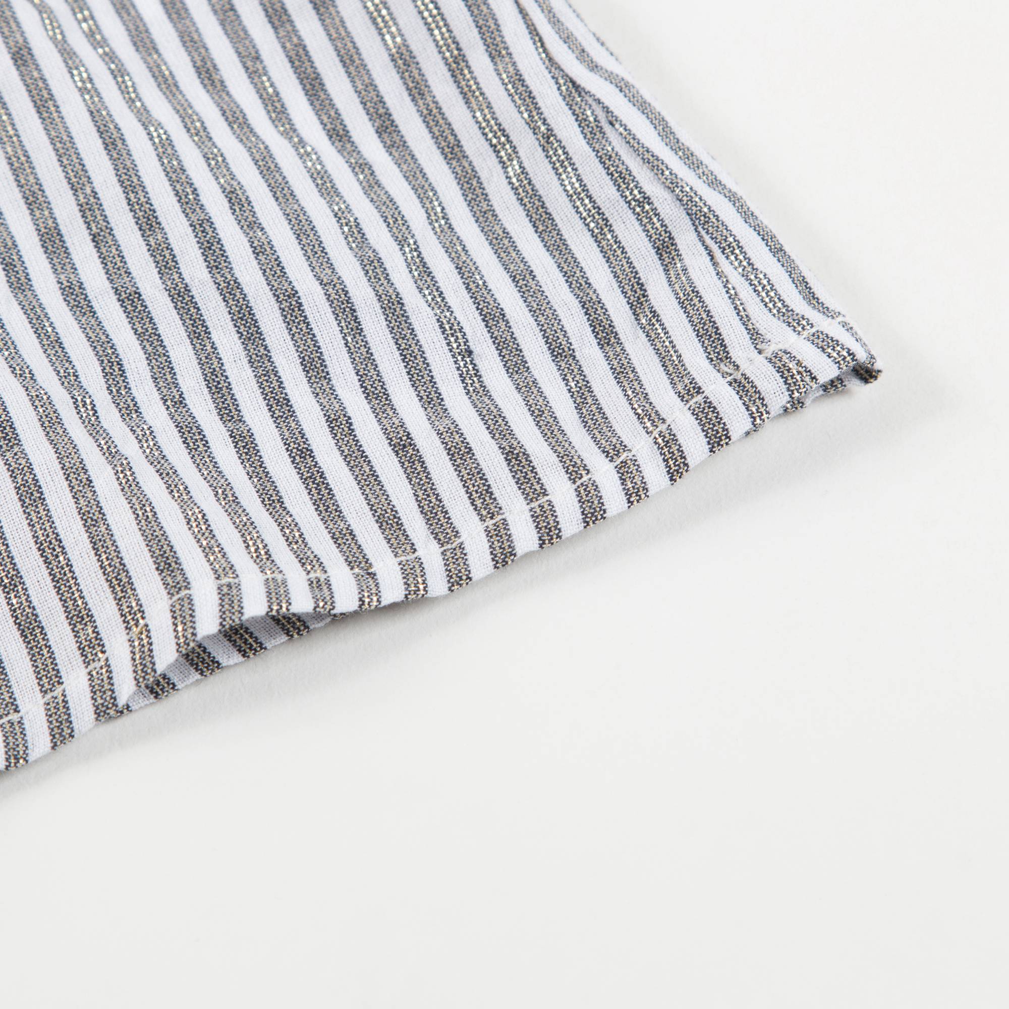 Girls Grey Stripes Cotton Shirt