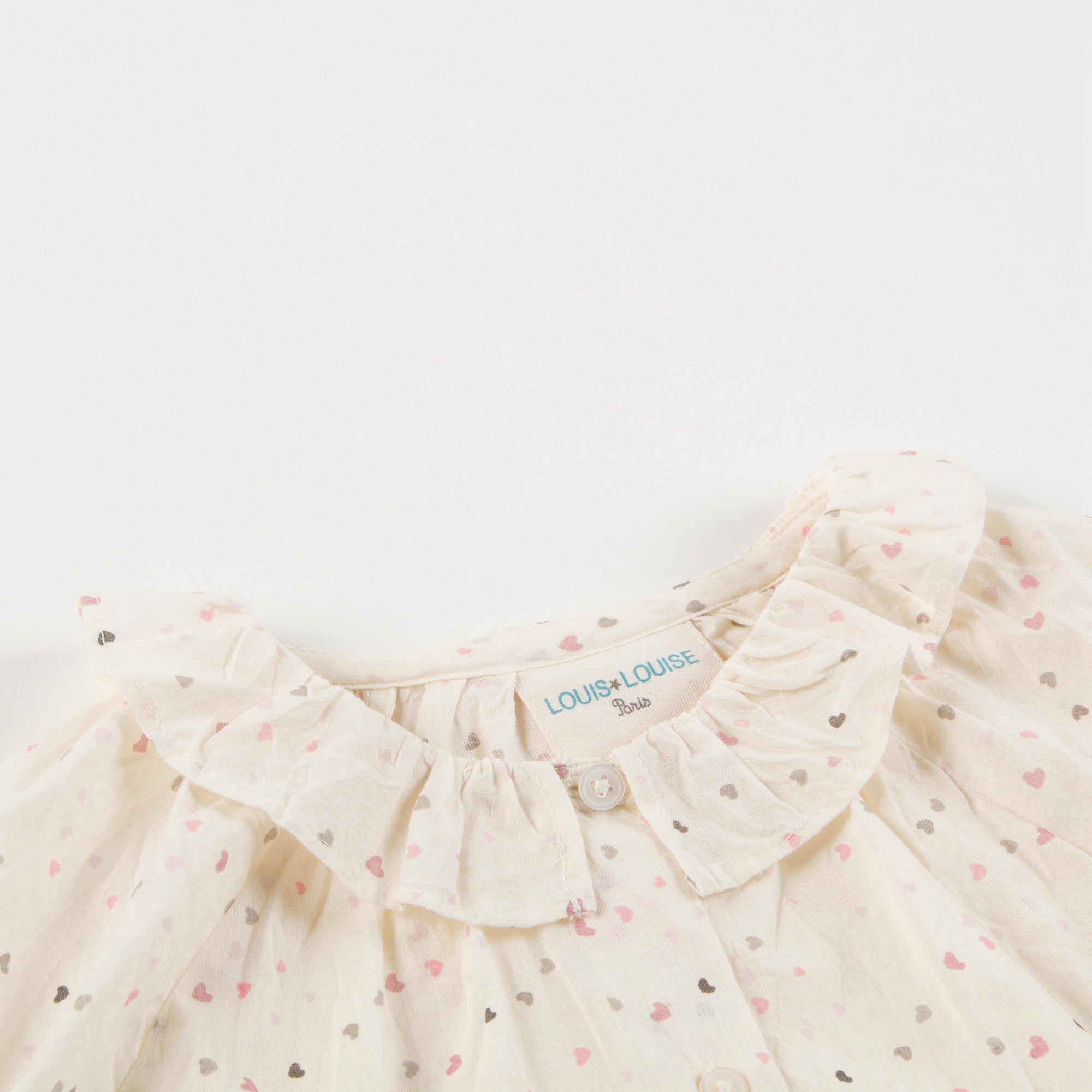 Girls Cream Heart  Cotton Bluose