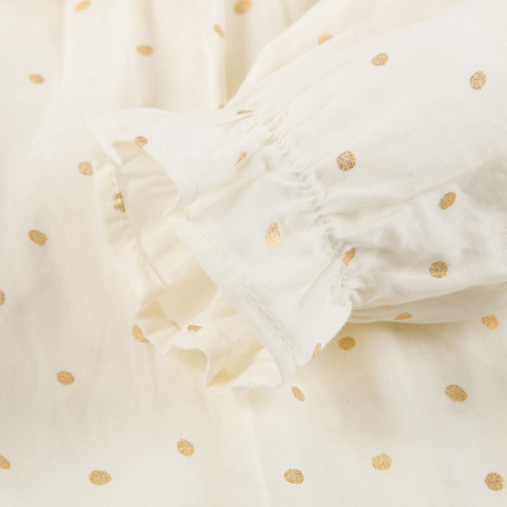 Baby Girls Cream Cotton gold dots Cotton Blouse