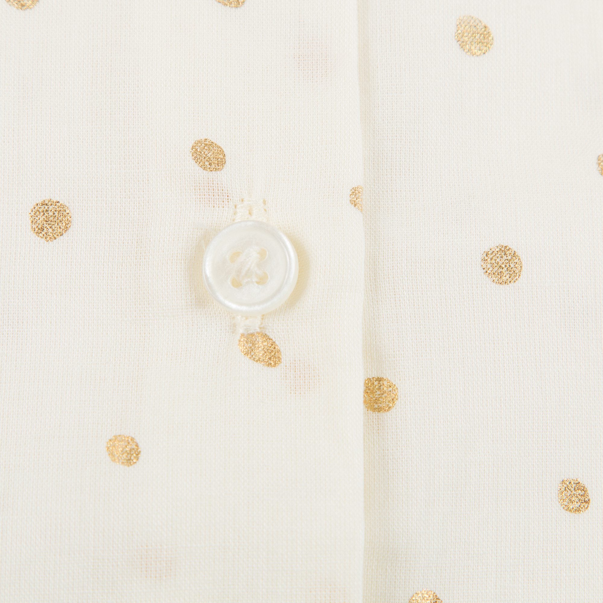 Baby Girls Cream Cotton gold dots Cotton Blouse