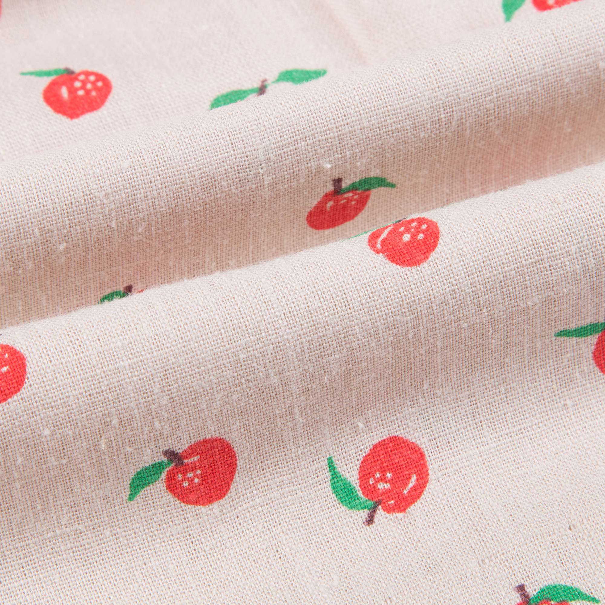 Girls Beige & Peaches Linen Dress
