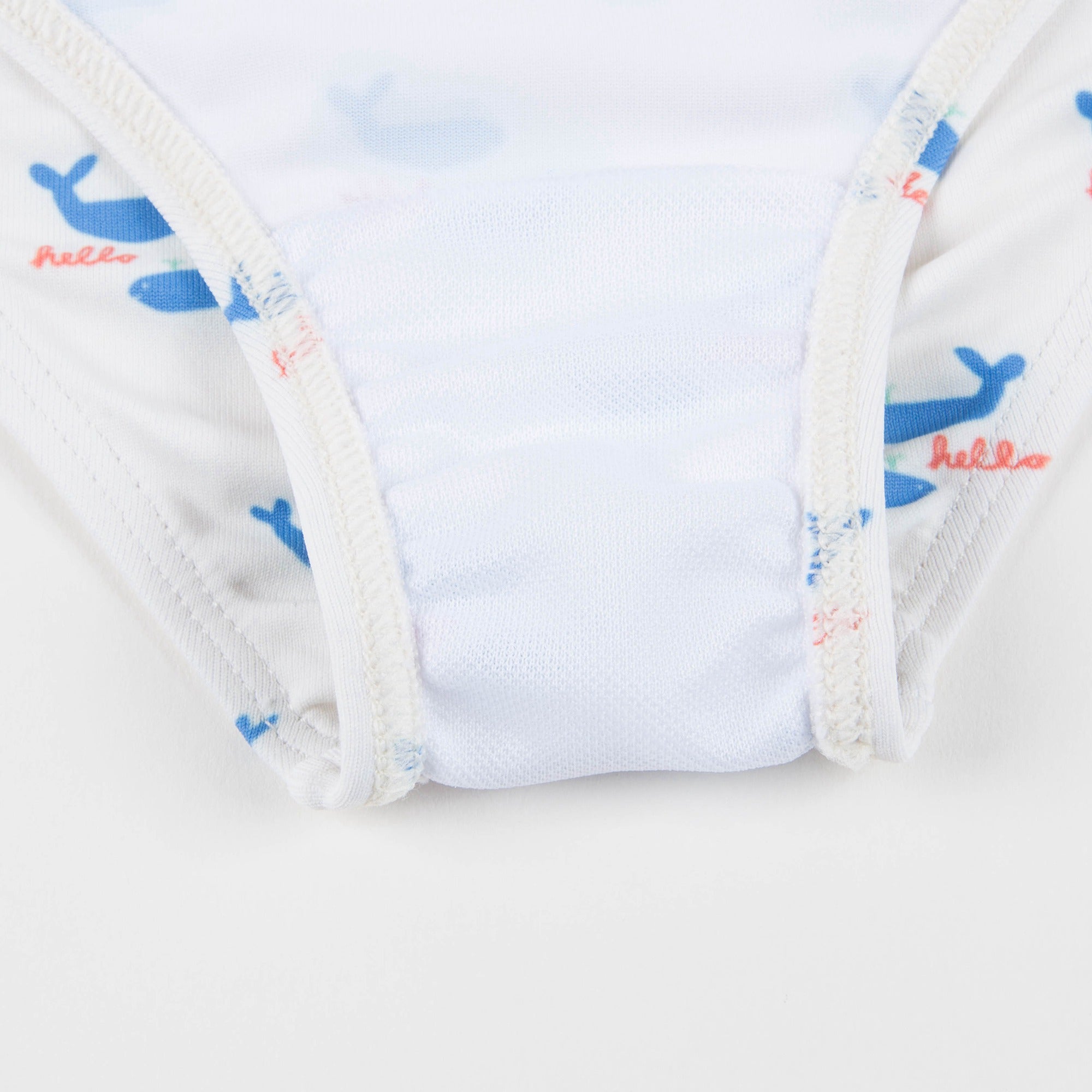 Girls White & Whales Halter Bathing Suit