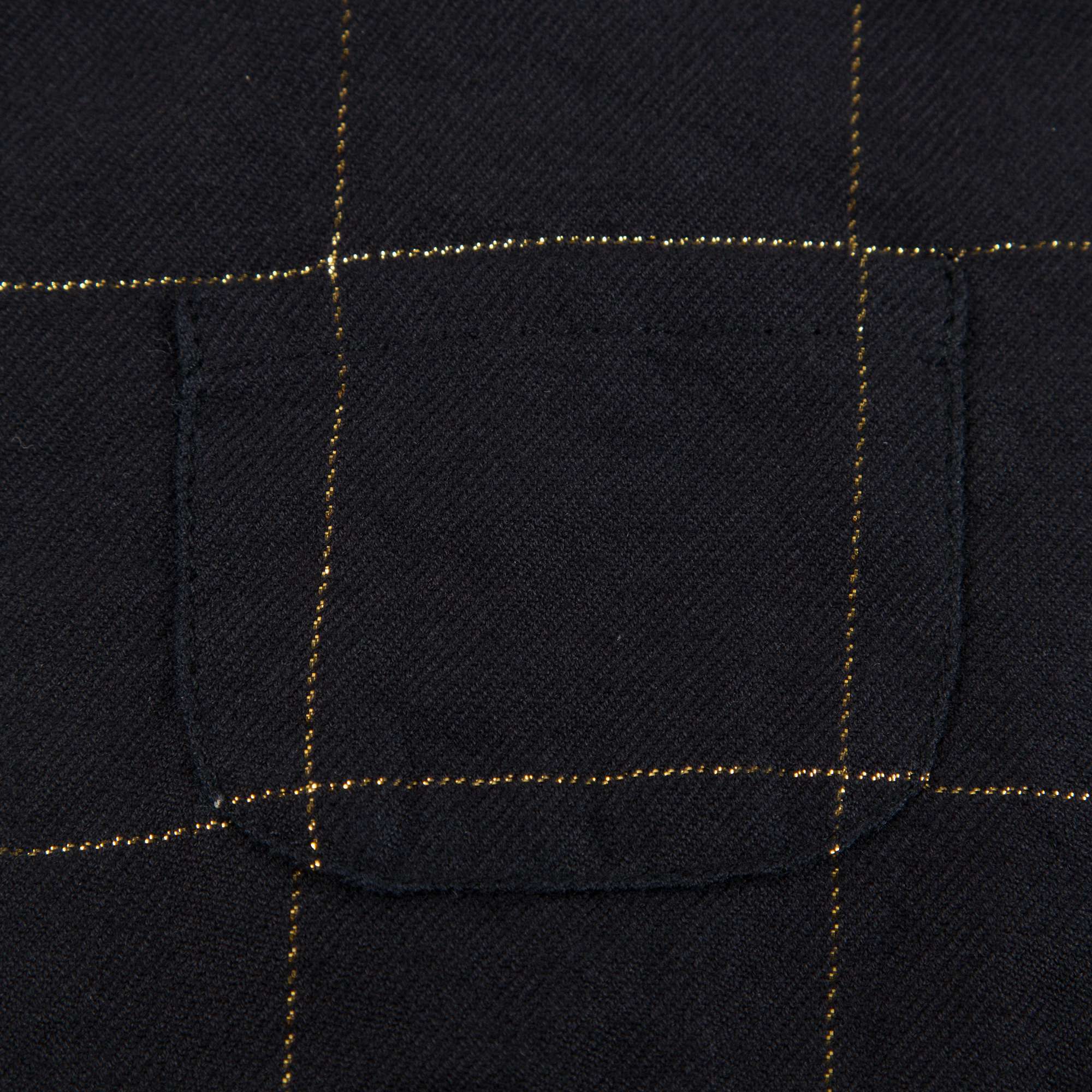 Baby Girls Big Check Gold Black Cotton Dress