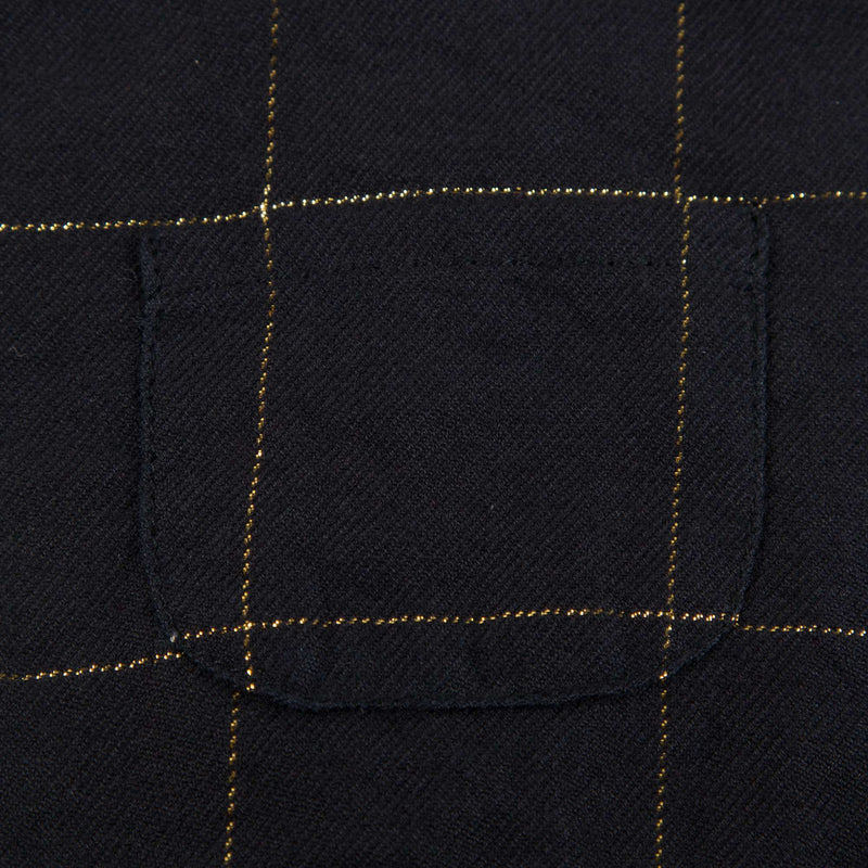 Baby Girls Big Check Gold Black Cotton Dress