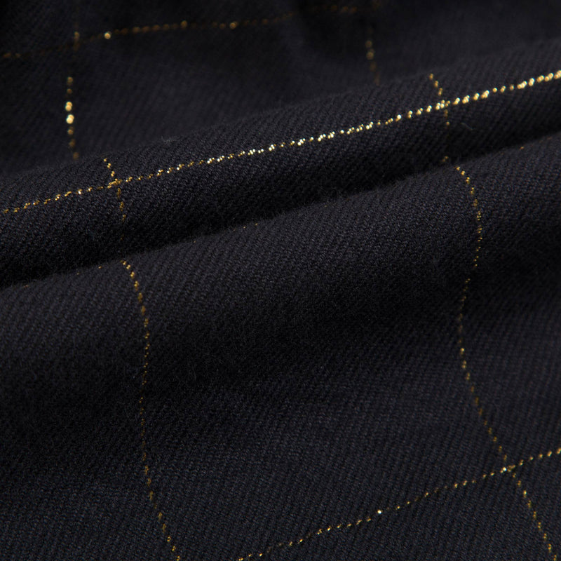 Baby Girls Big Check Gold Black Cotton Dress
