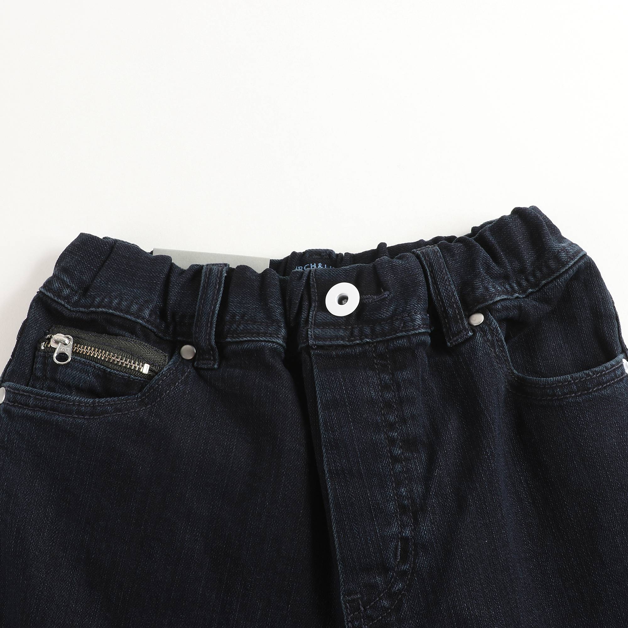 Girls Navy Denim Cotton Trousers