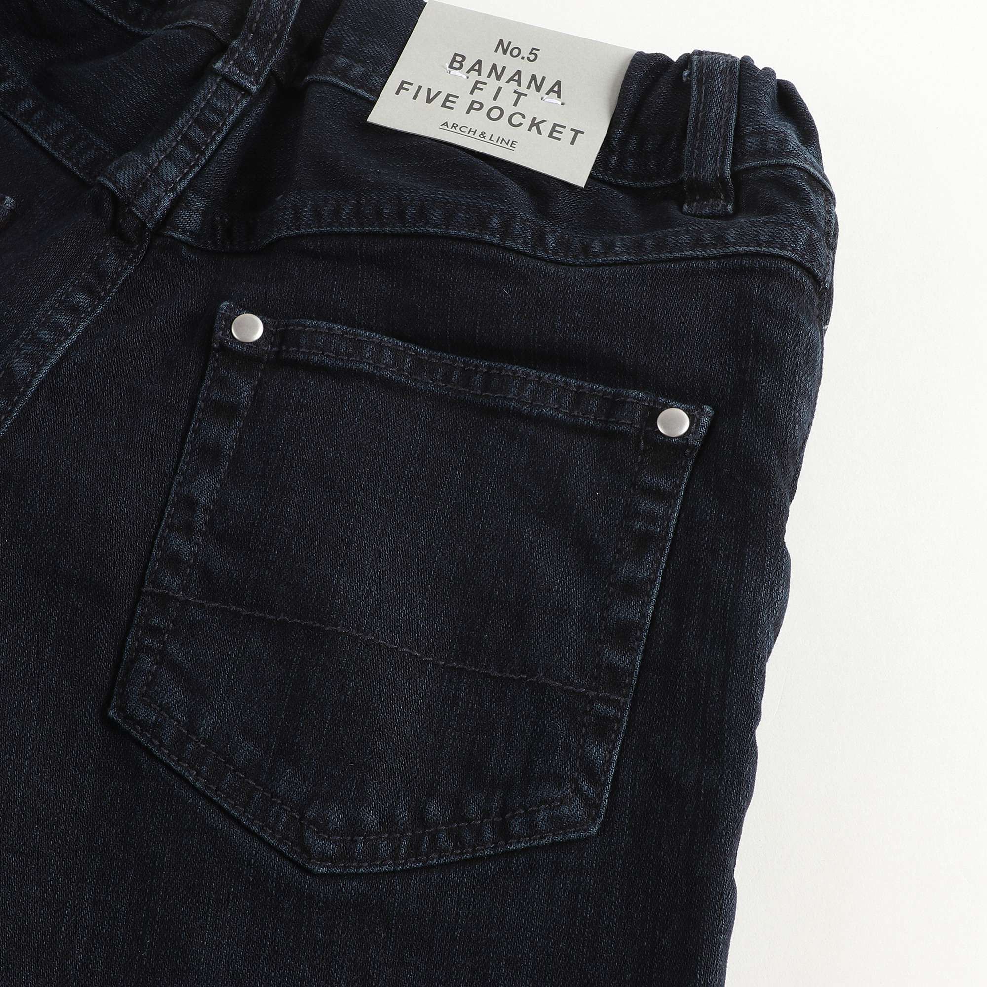 Girls Navy Denim Cotton Trousers