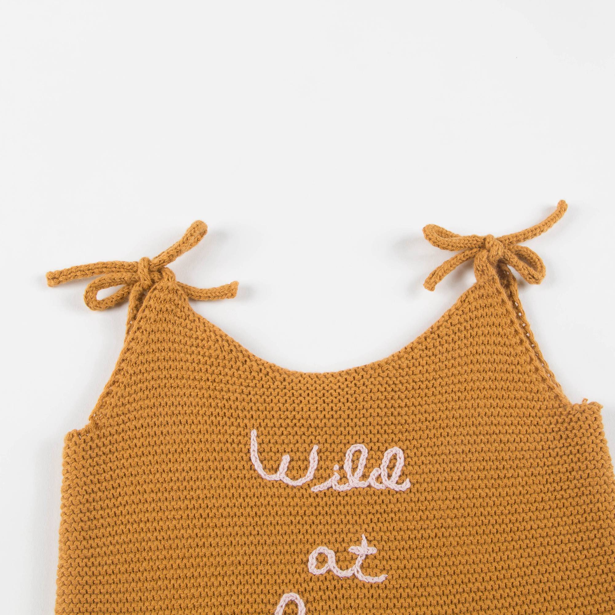 Baby Girls Ochre Cotton Tie Strap Dress