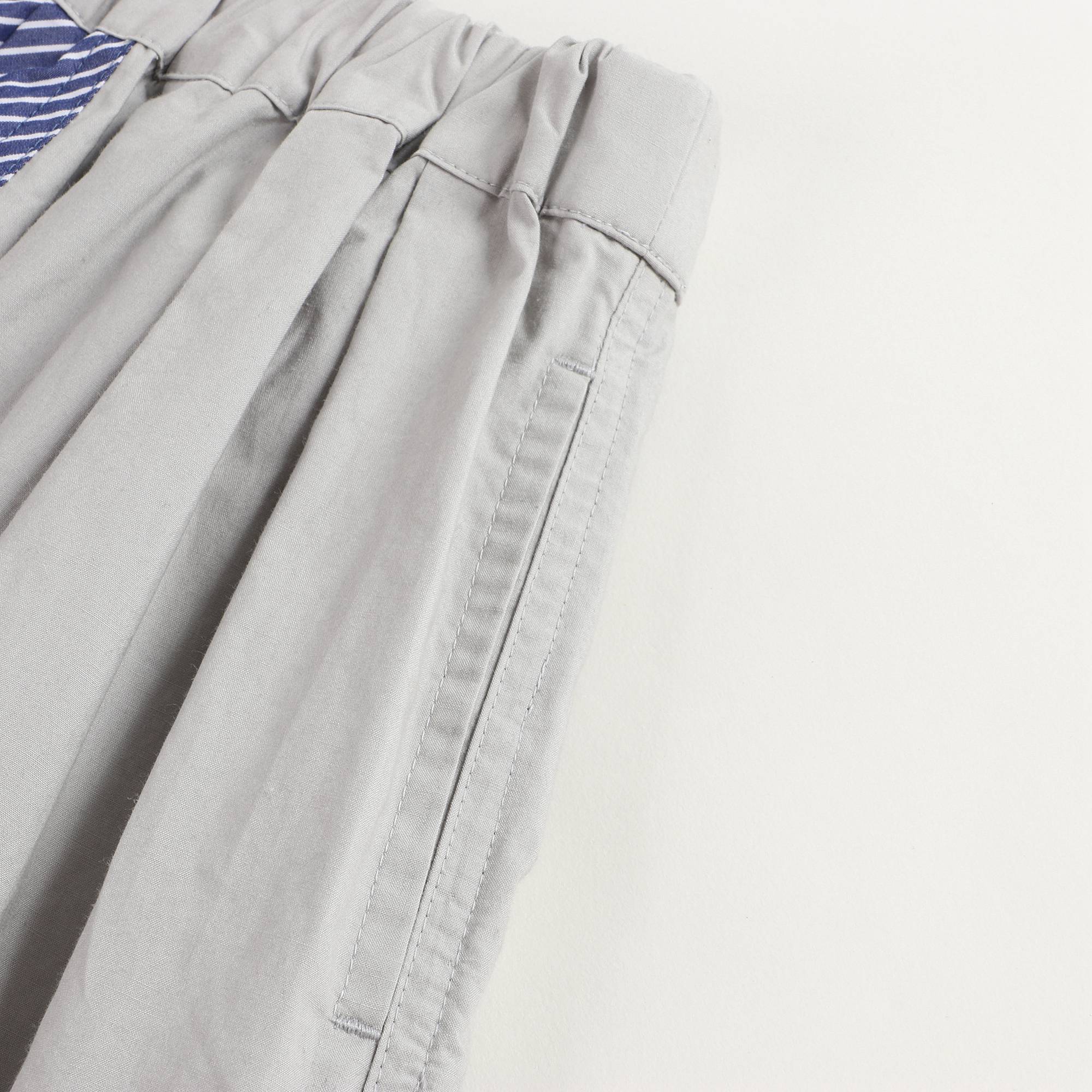 Girls Grey & Blue Bias Stripe Skirts