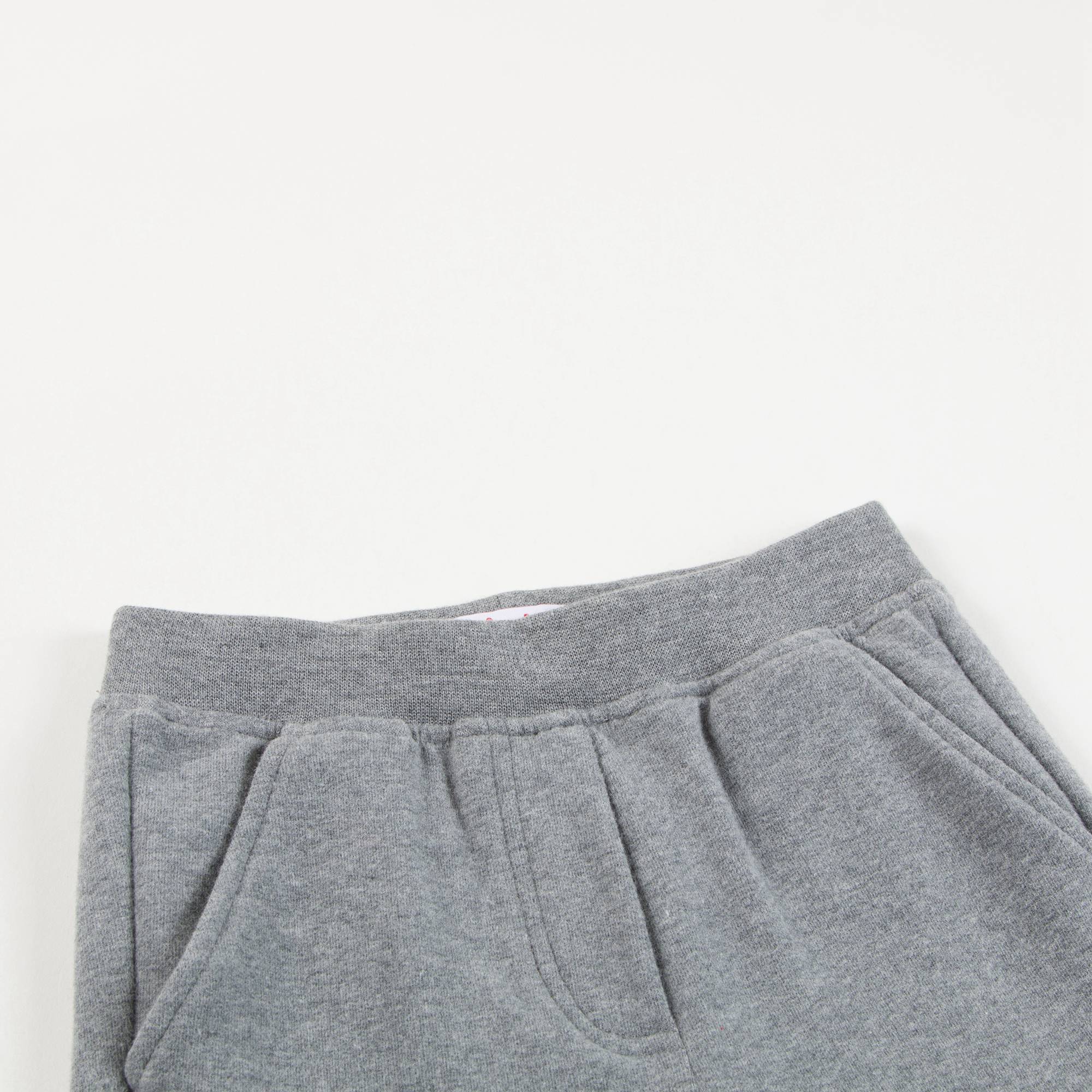 Girls Steel Grey Cotton Trousers