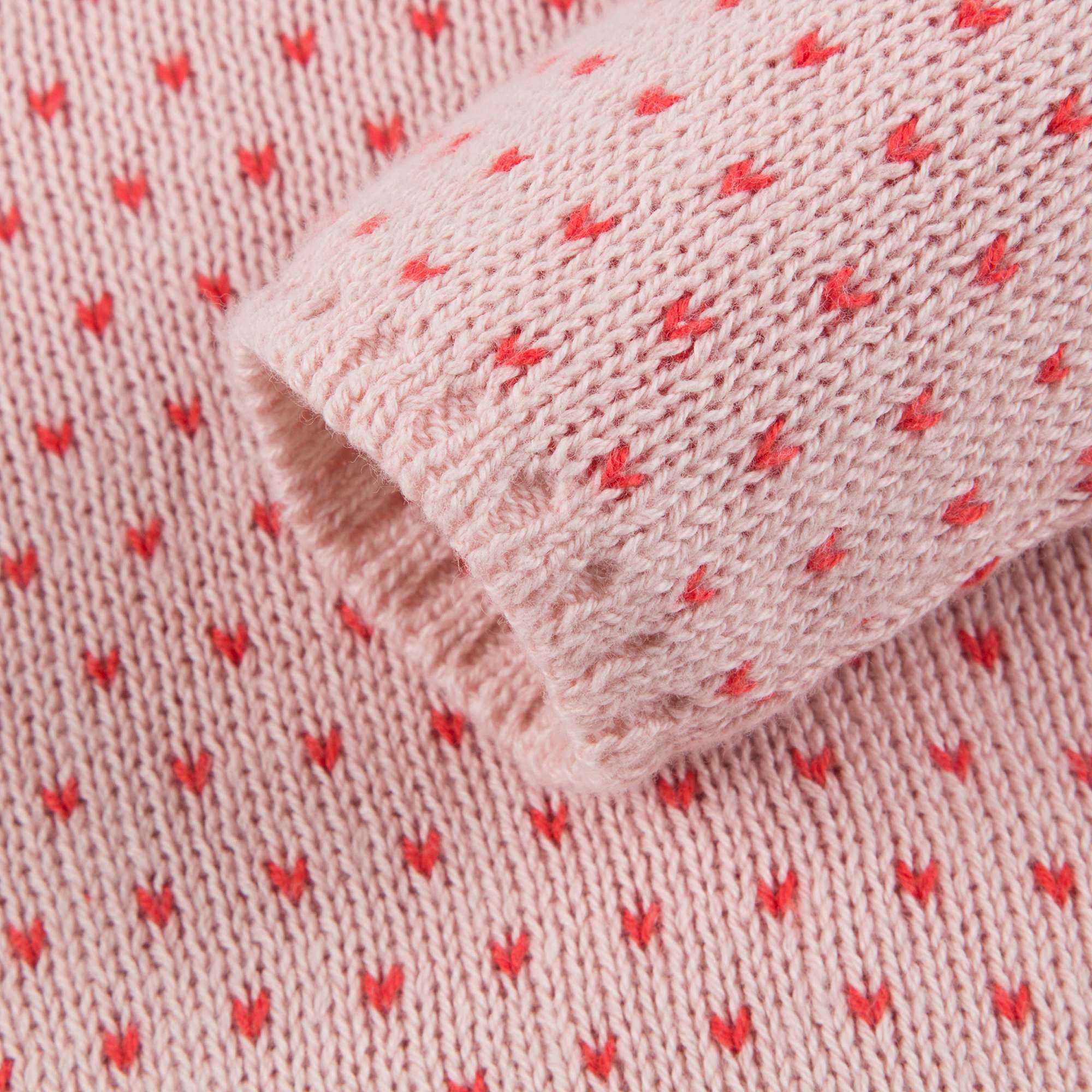 Girls Rose & Red Dots Cotton Peach Hoodie