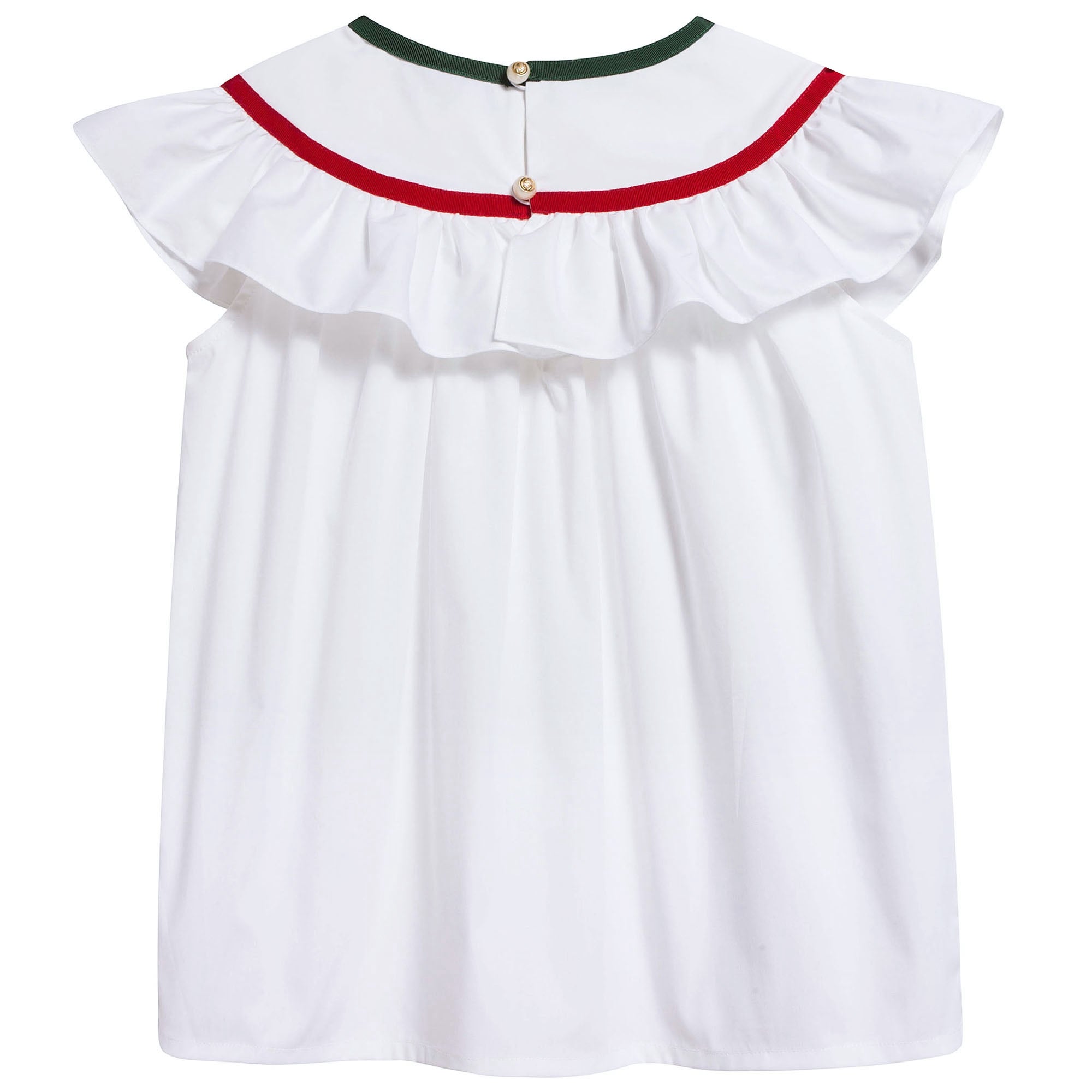 Girls White Ruffle Blouse