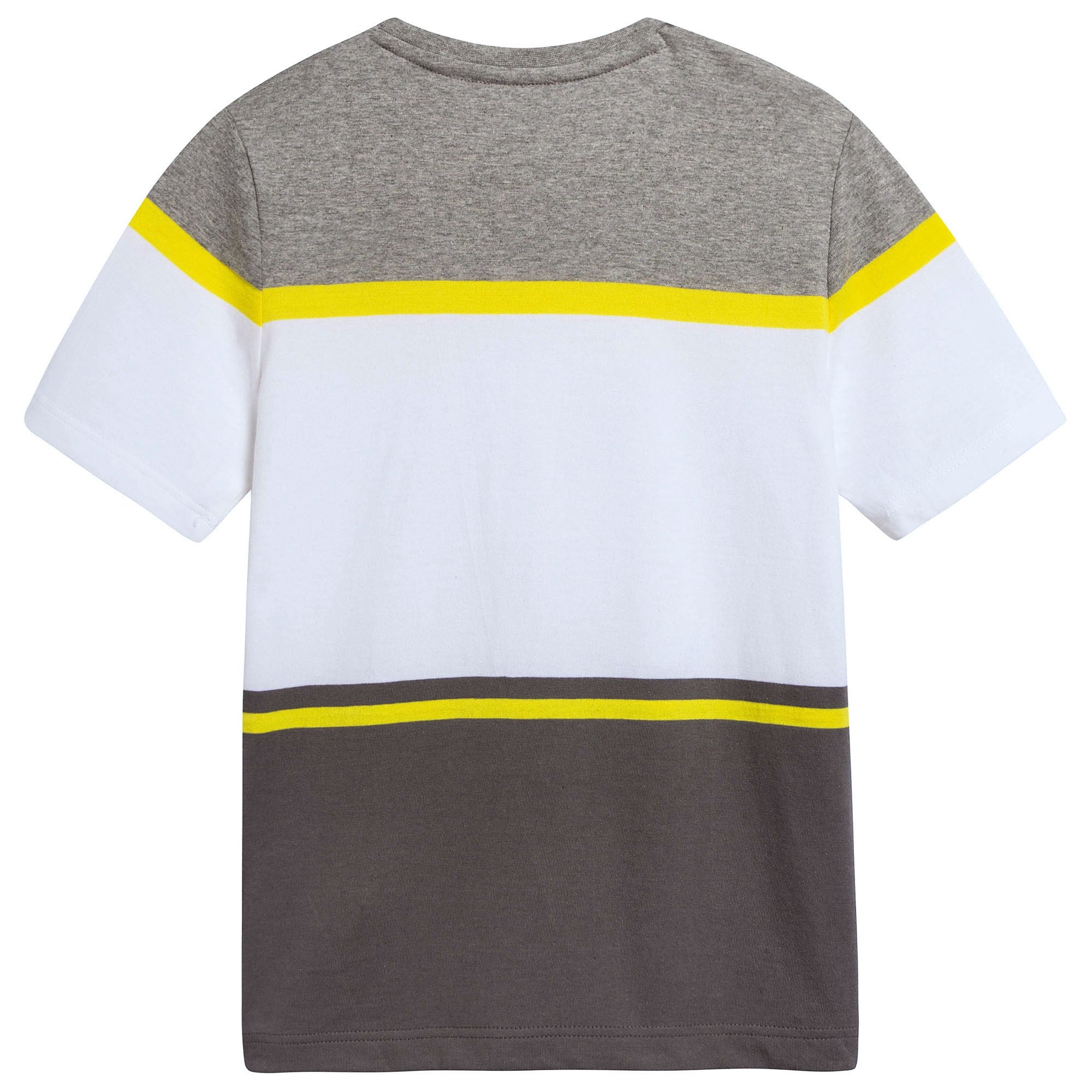Boys White & Grey Cotton T-Shirt