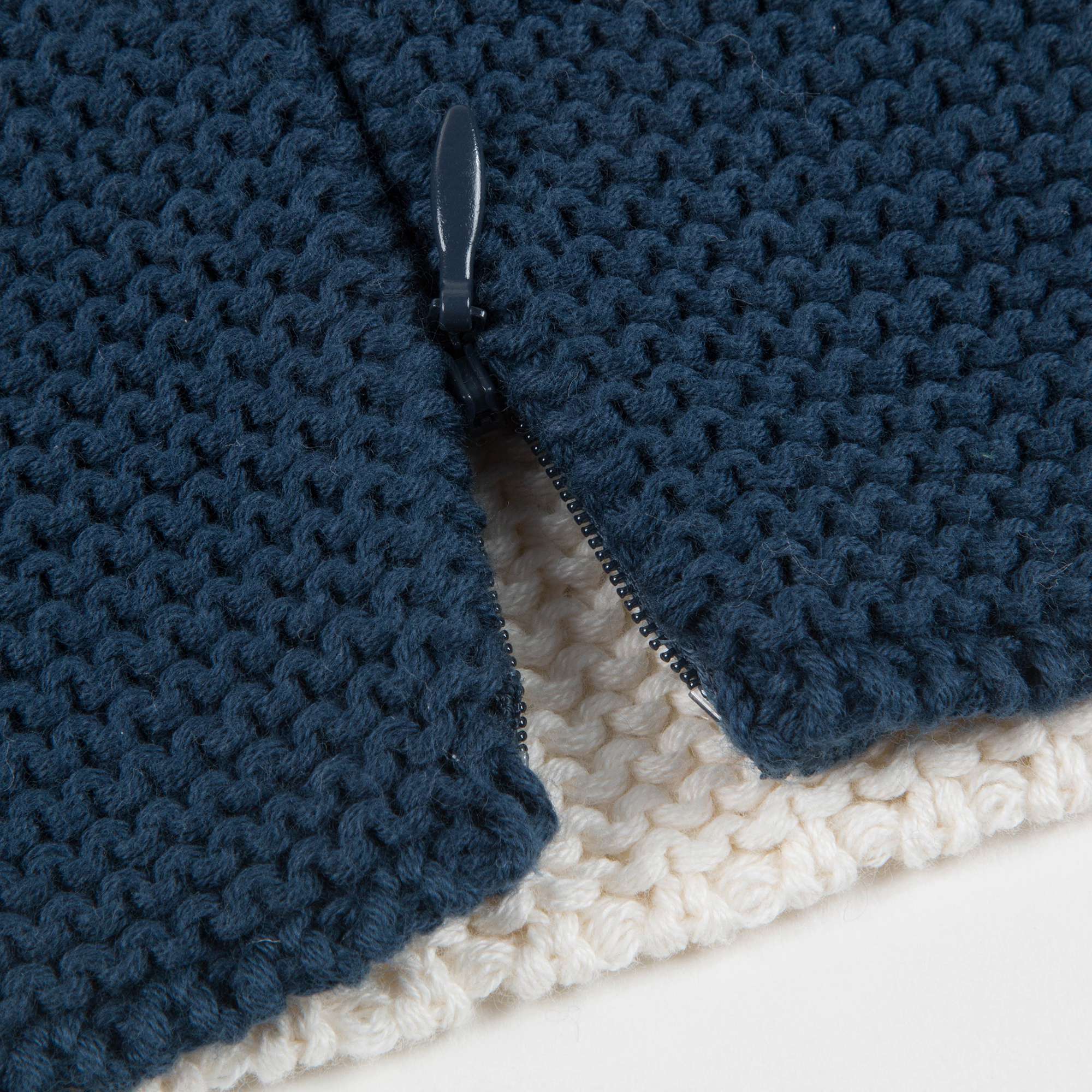Baby Dark Navy & White Cotton Shark Hoodie