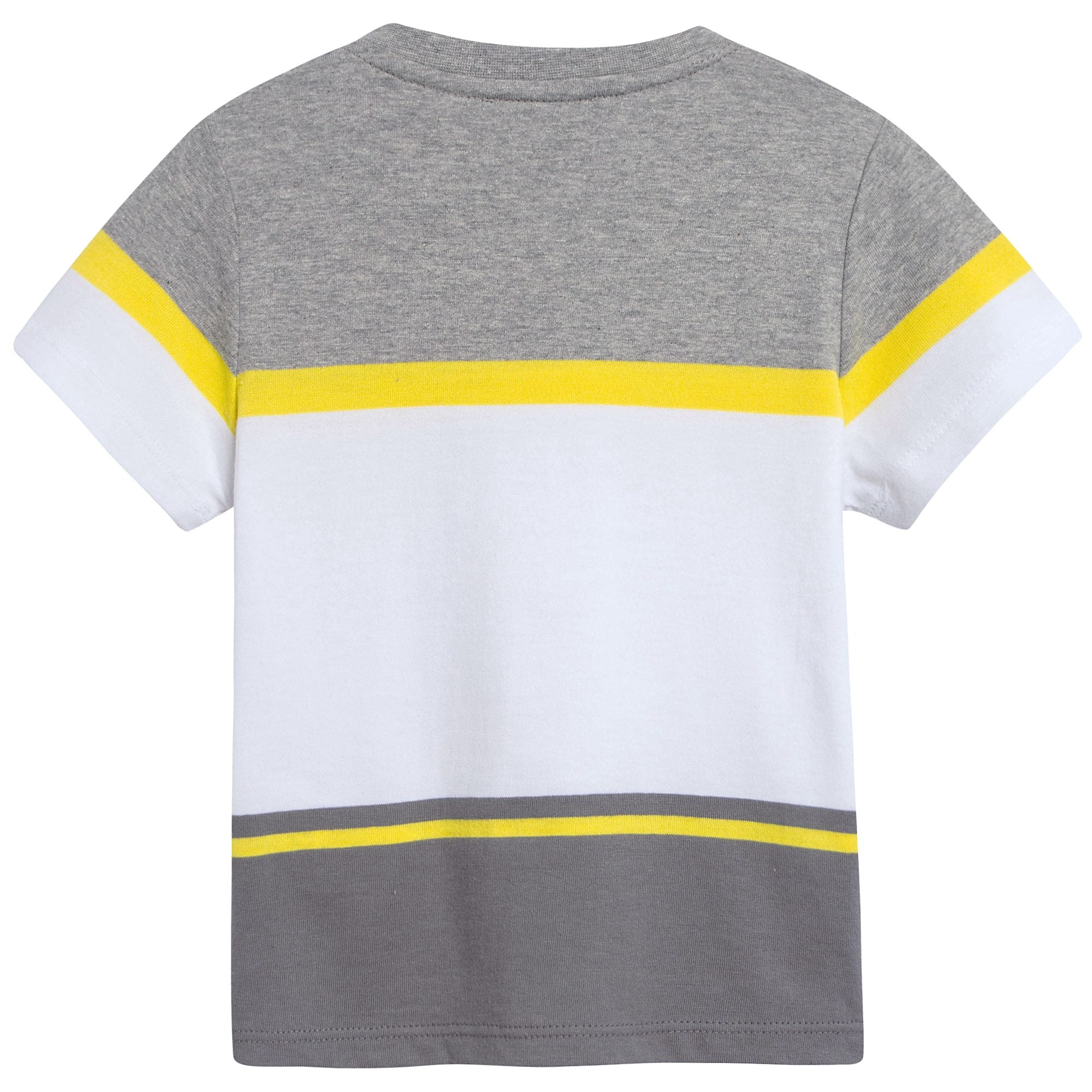 Baby Boys White & Grey Cotton T-Shirt