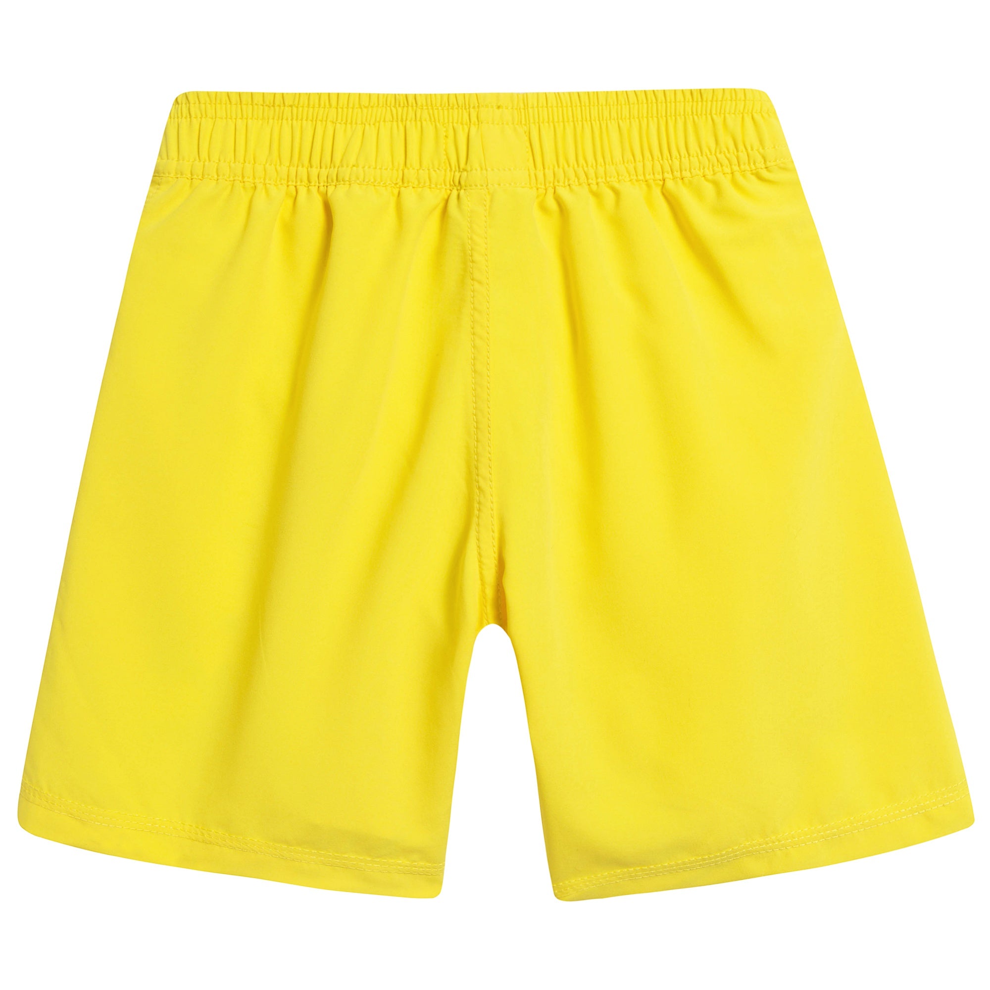 Boys Yellow Polyester Logo Short