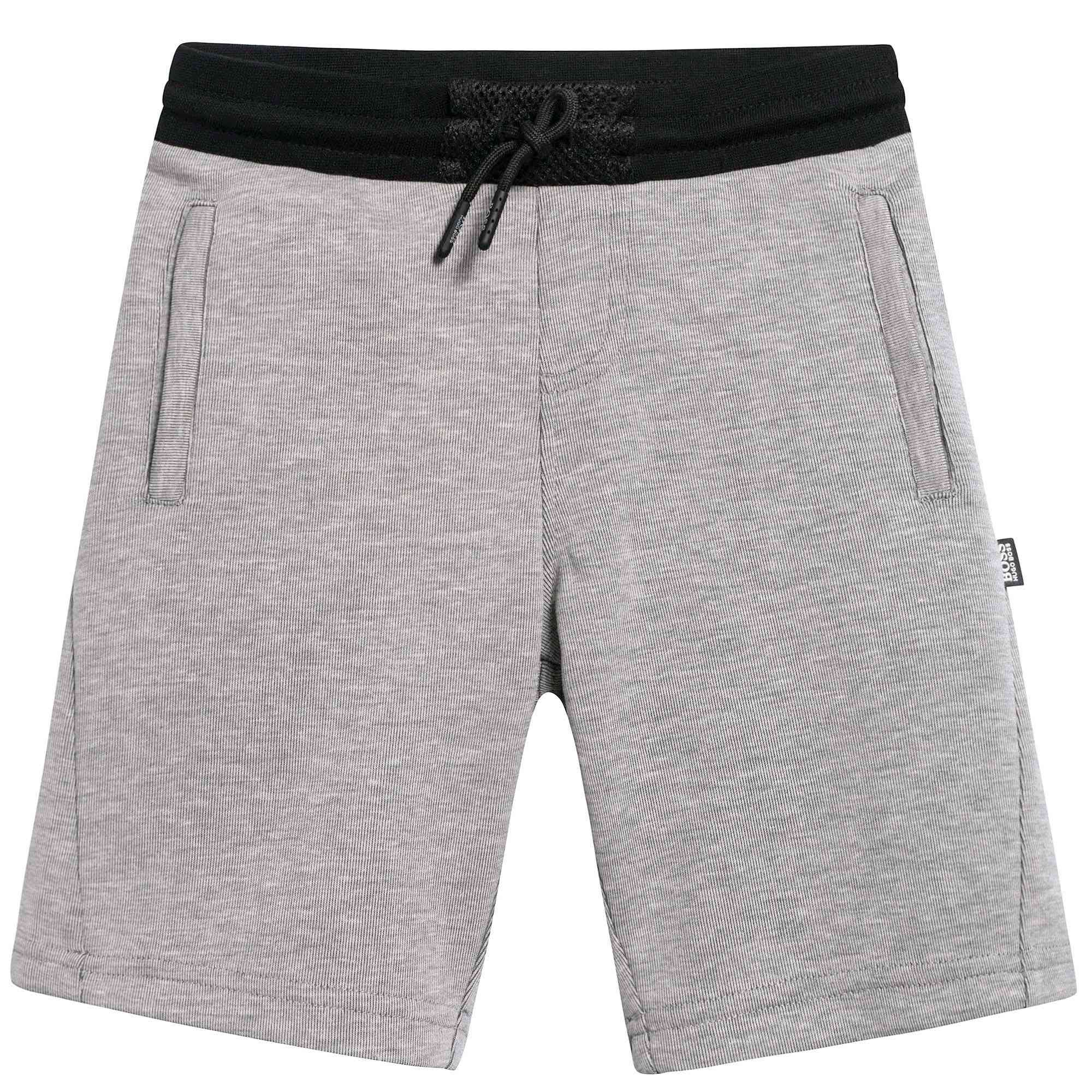 Boys Grey Cotton Shorts