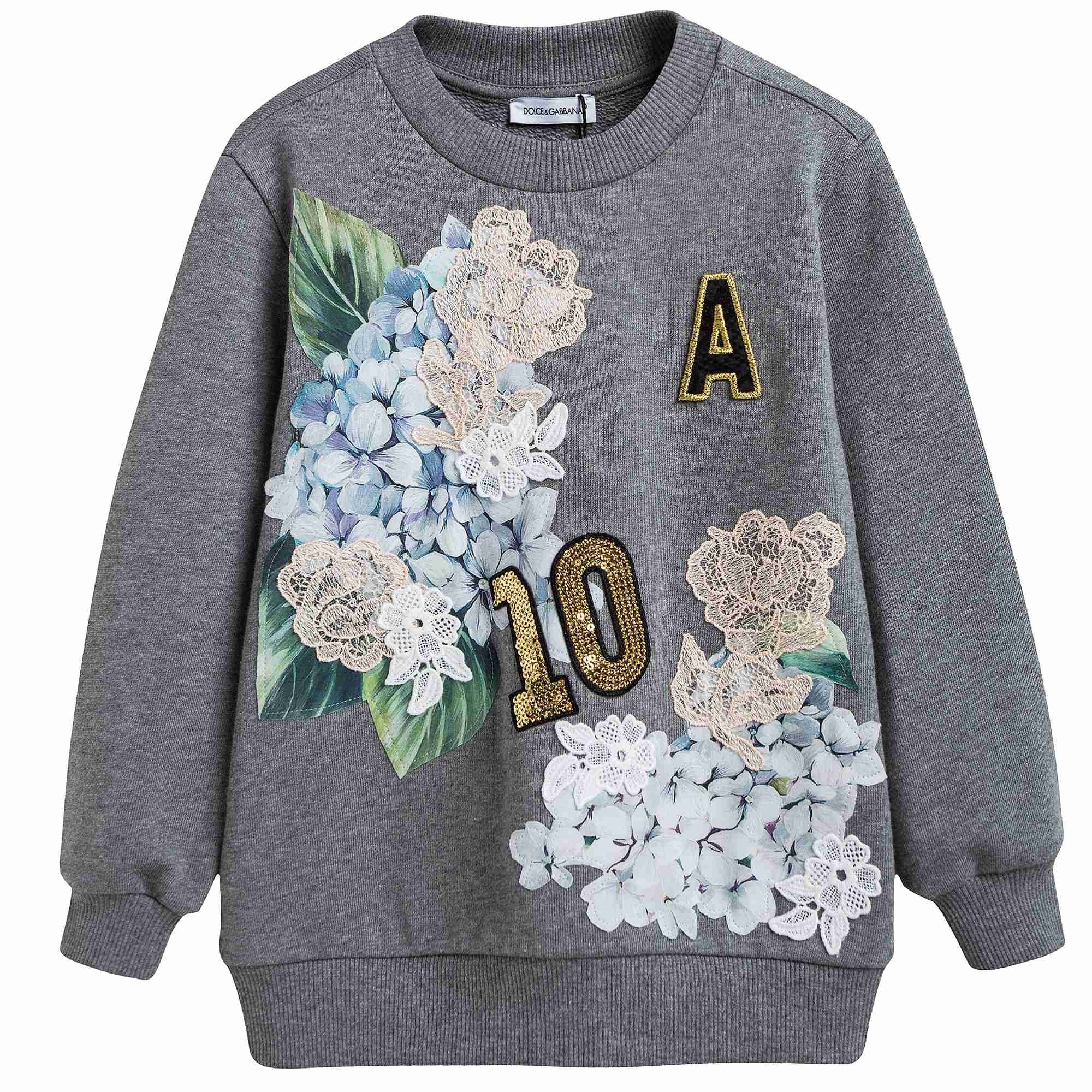Girls Grey 'Ortensia' Jersey Sweatshirt