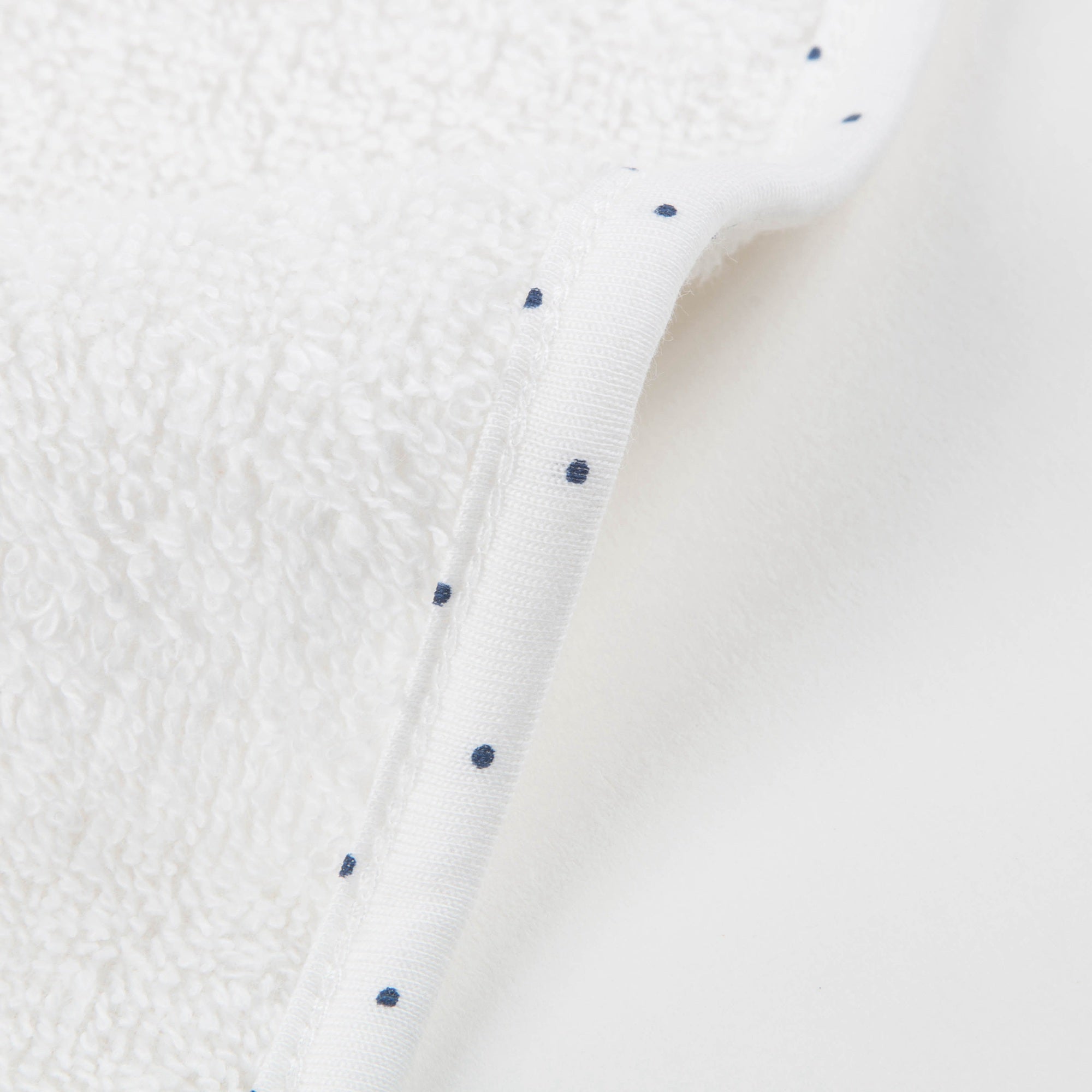 Girls White & Indigo Dots Cotton Toddler Hooded Towel